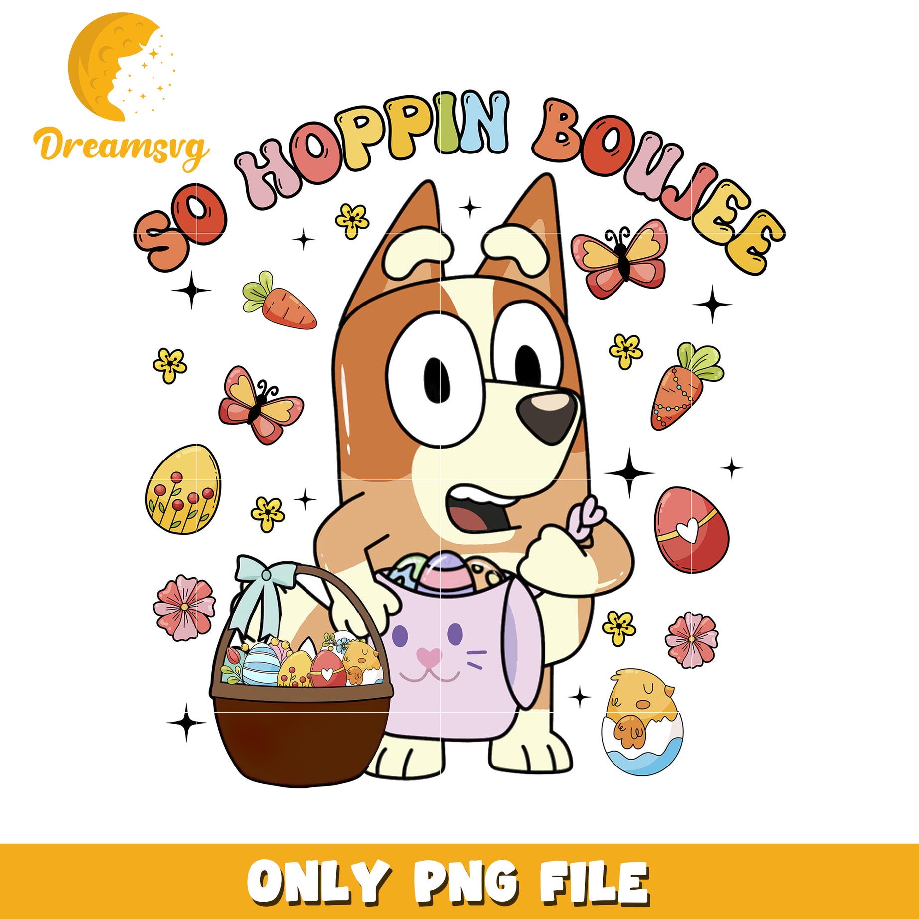 Easter Bingo Dog PNG Clipart