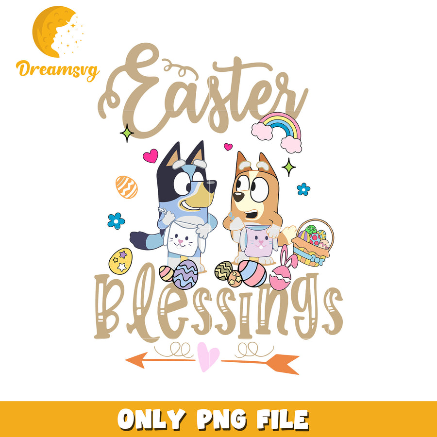 Easter Blessings PNG Cute Puppy Design