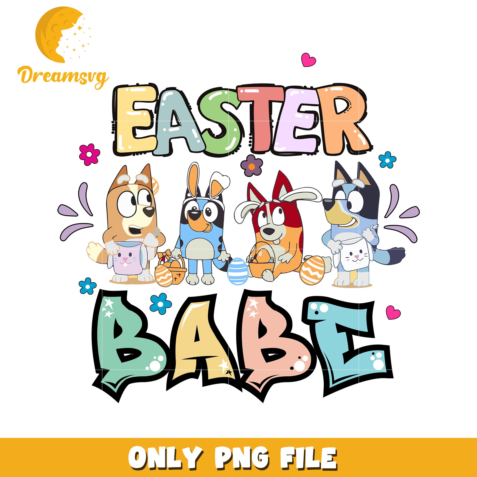 Easter Bluey Babe PNG Design