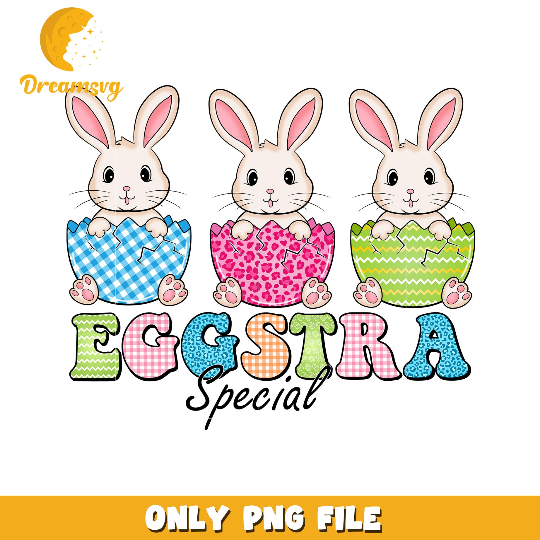 Easter Bunnies in Eggs PNG Design