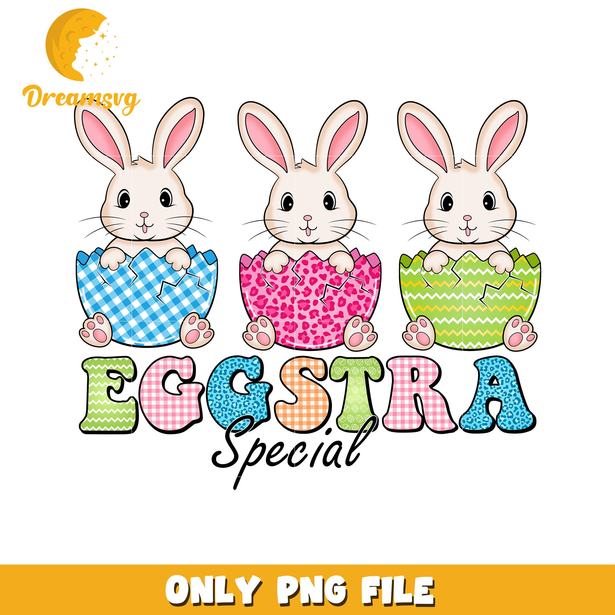 Easter Bunnies in Eggs PNG Design
