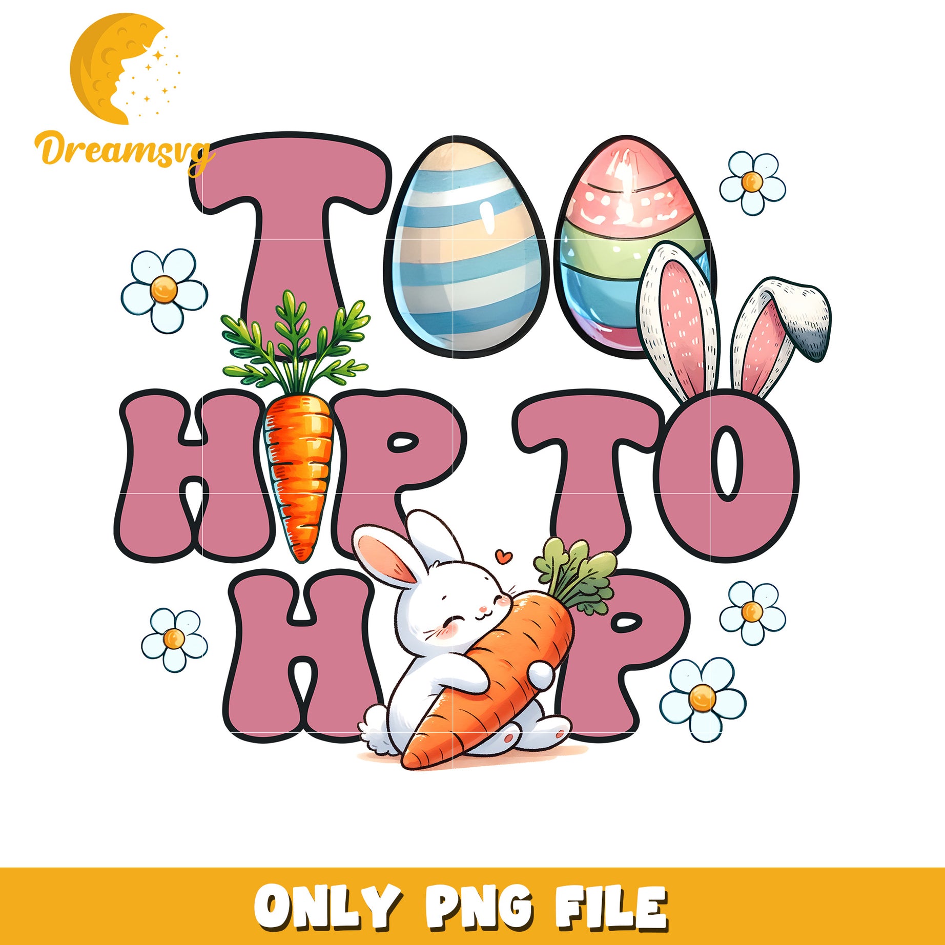 Easter Bunny Carrot PNG Hip To Hop Design