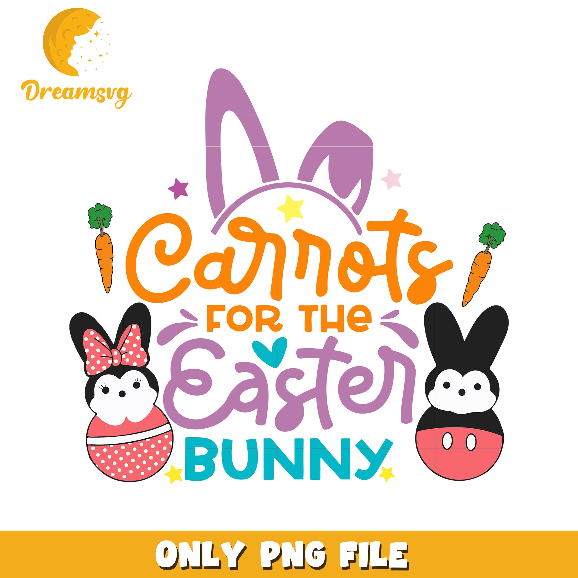 Easter Bunny Carrots PNG Design