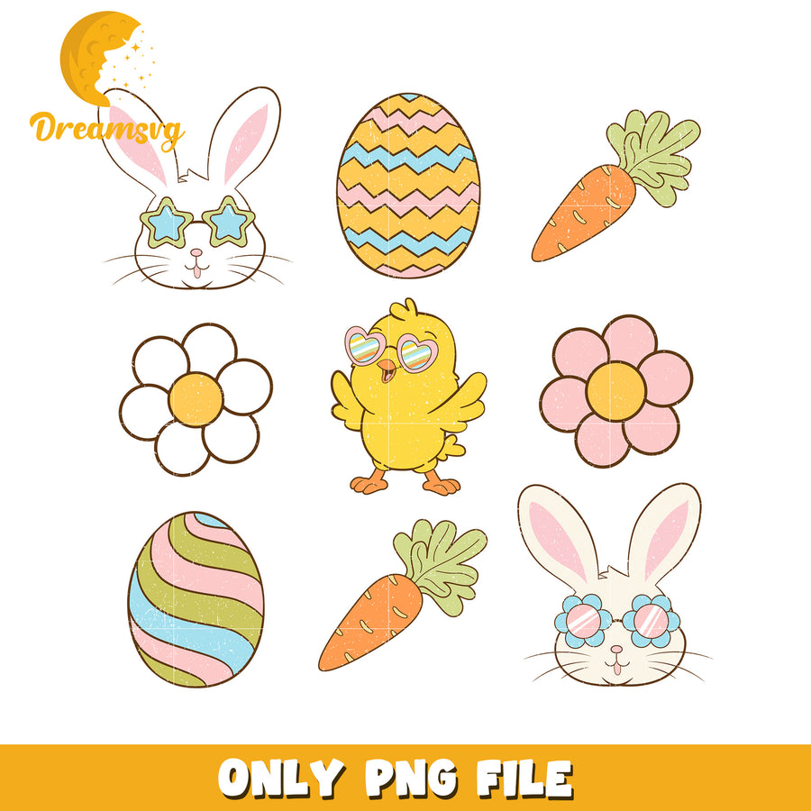 Easter Bunny Chick Carrot PNG Clipart