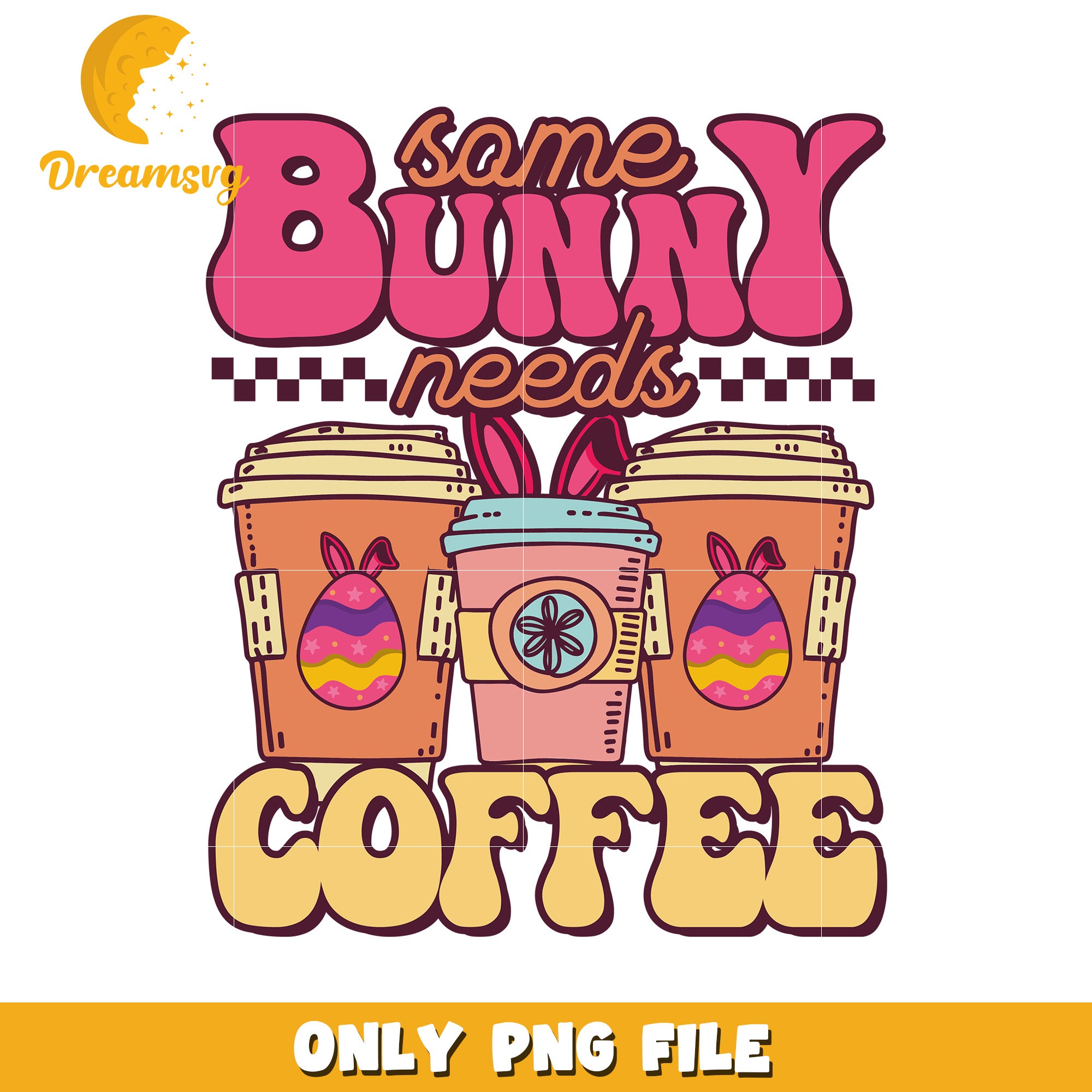 Easter Bunny Coffee PNG Design