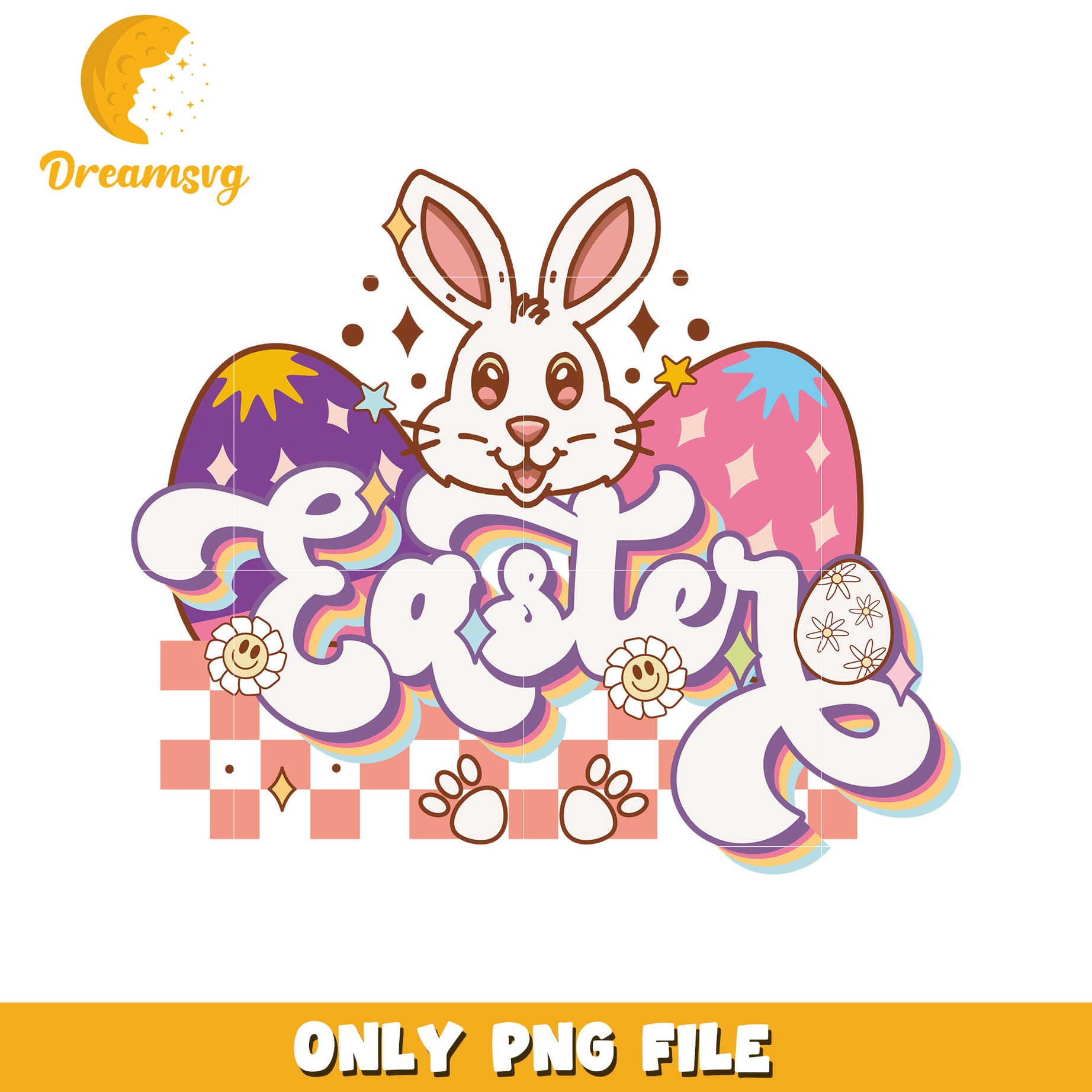 Easter Bunny Colorful PNG Design for Seasonal Crafts