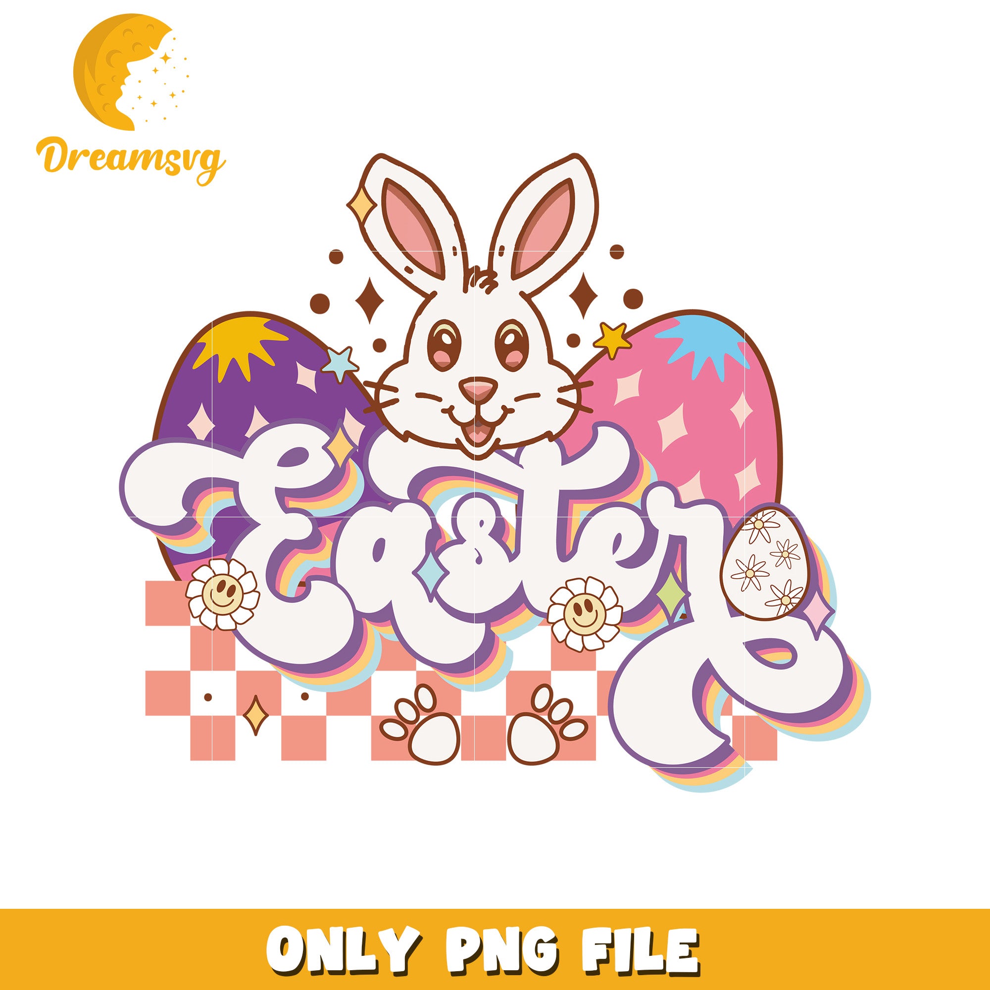 Easter Bunny Colorful PNG Design for Seasonal Crafts
