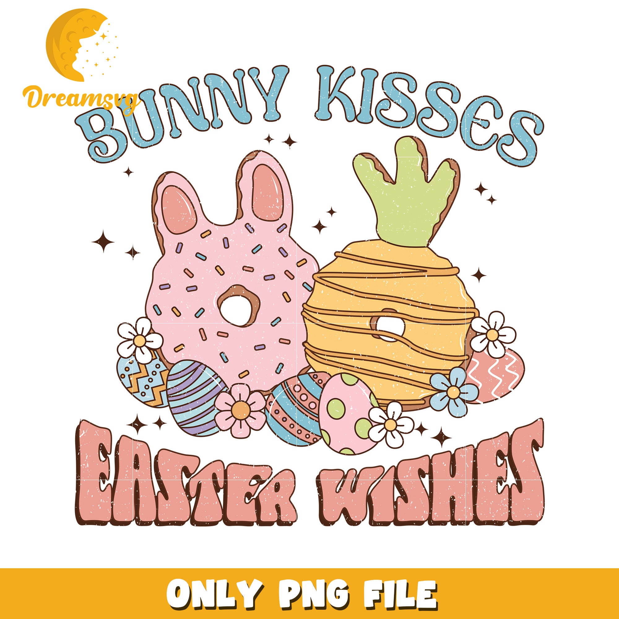 Easter Bunny Donut PNG Kisses & Wishes
