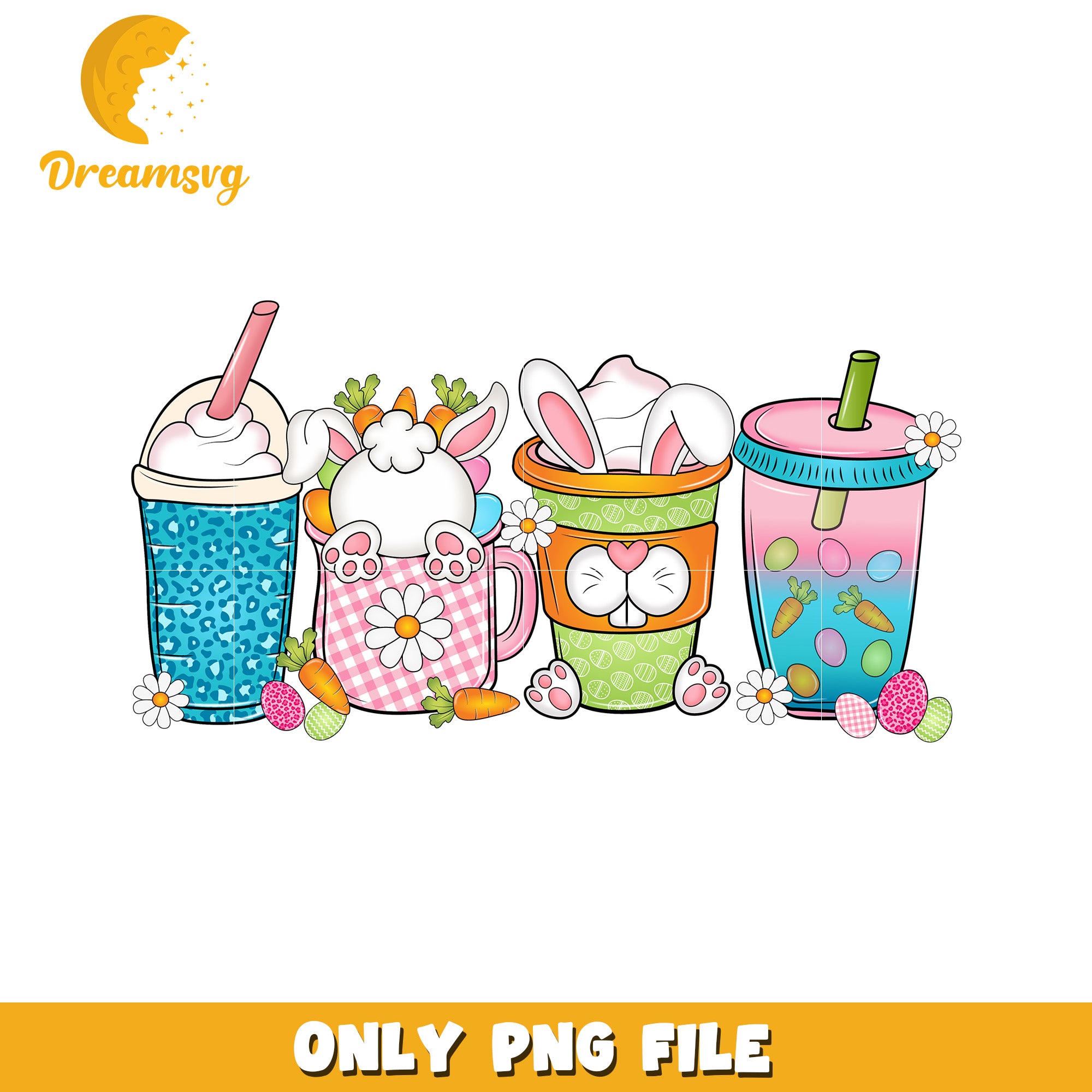 Easter Bunny Drinks PNG Sublimation