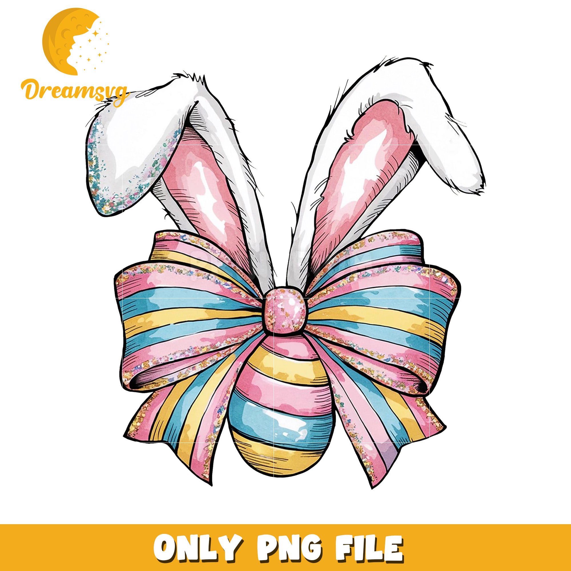 Easter Bunny Ears Bow PNG Clipart