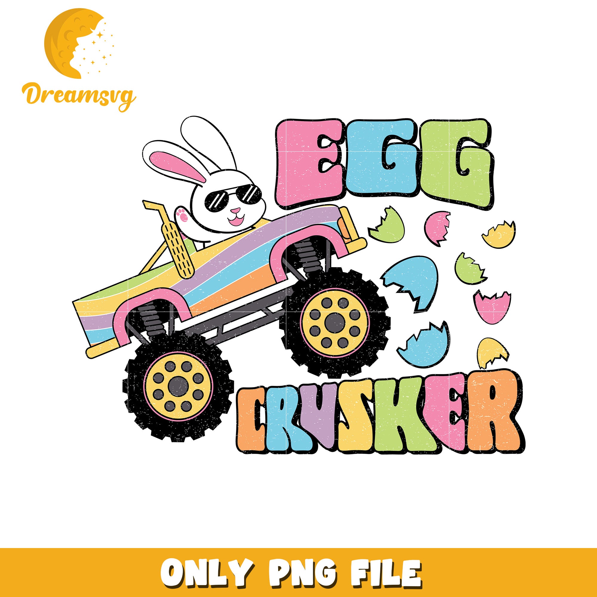 Easter Bunny Egg Crusher Monster Truck PNG