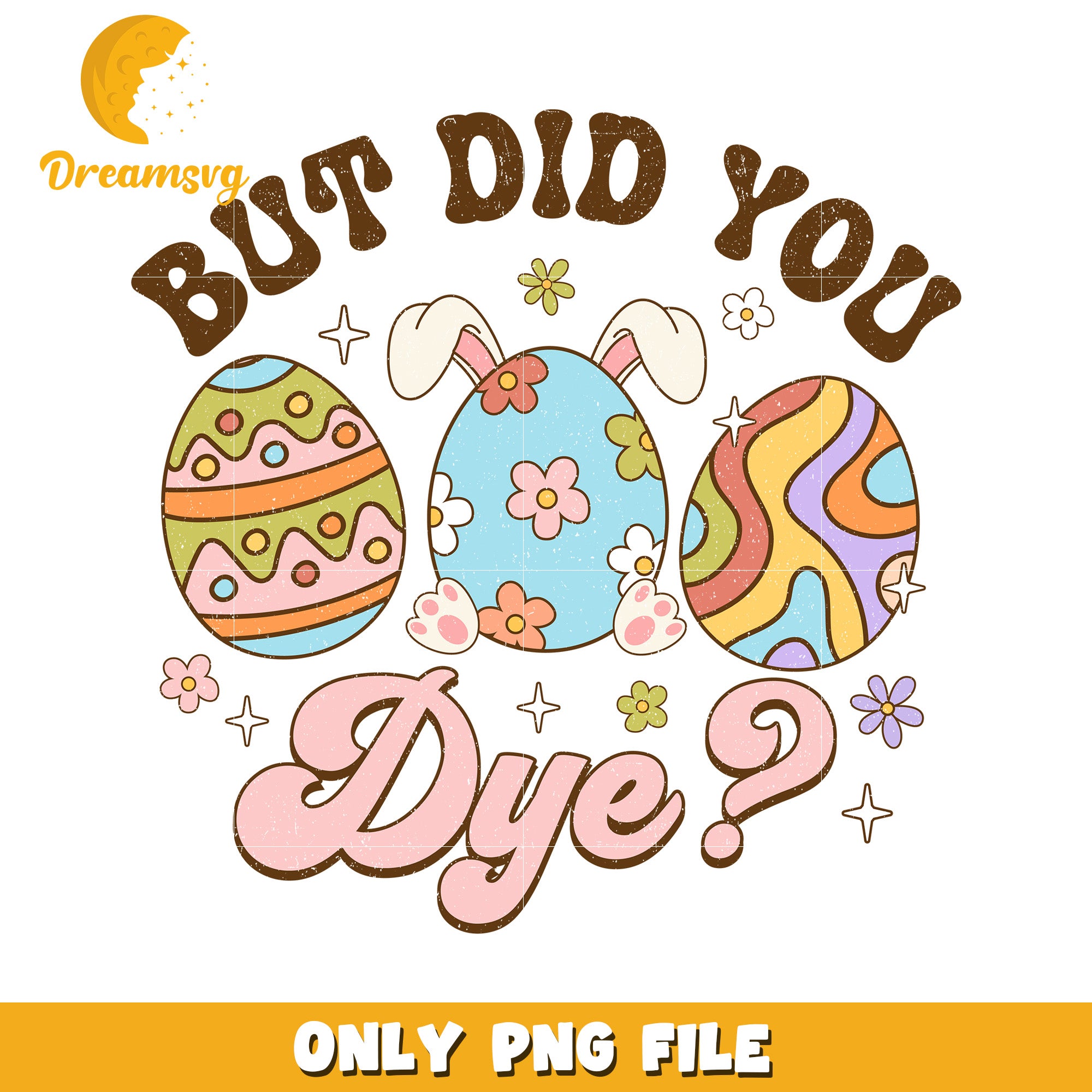 Easter Bunny Egg Dyeing PNG Design