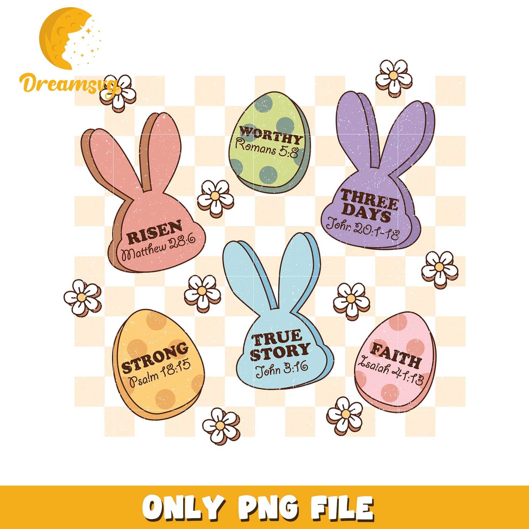 Easter Bunny Eggs Bible Verses PNG