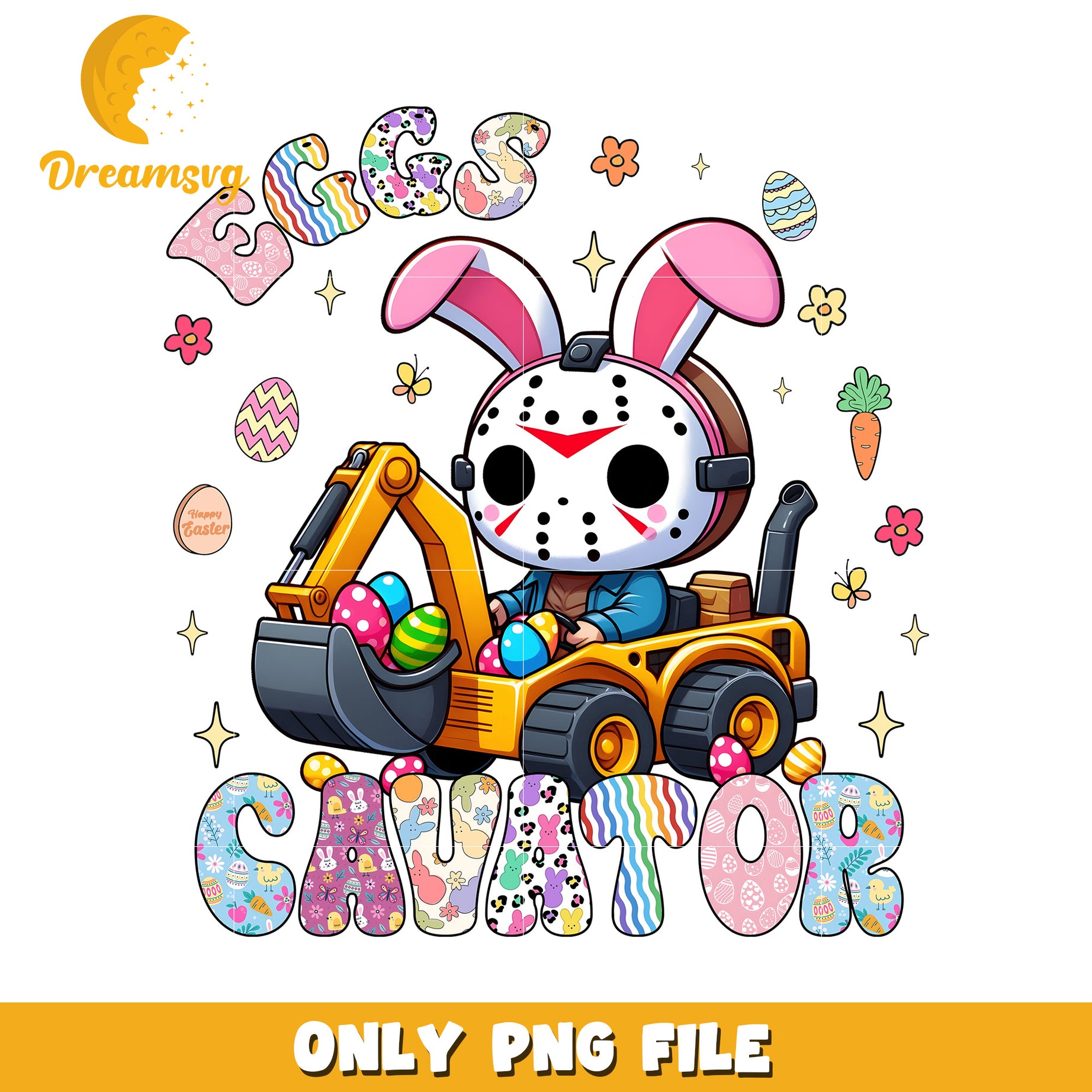 Easter Bunny Excavator PNG