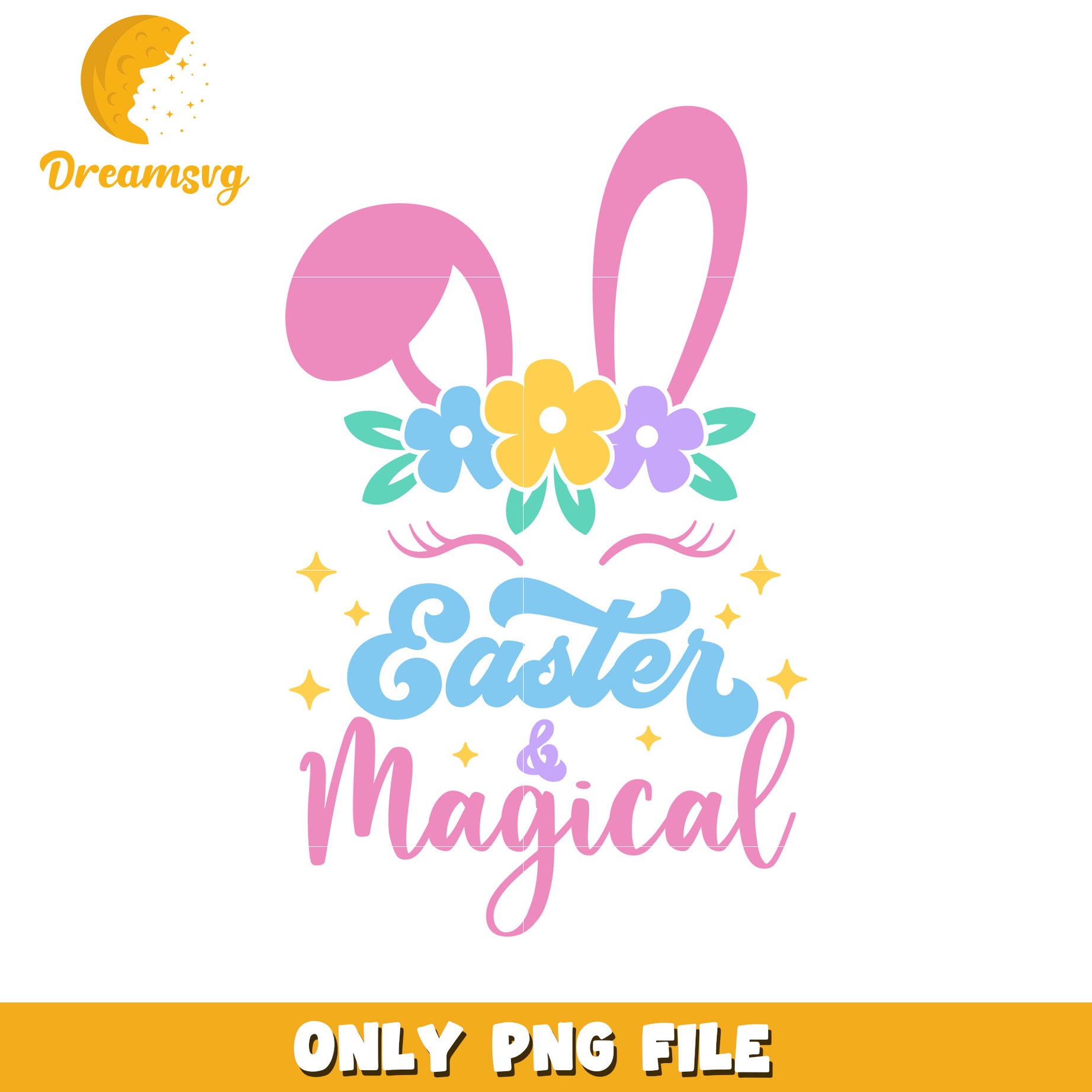 Easter Bunny Floral PNG Magical Easter Design