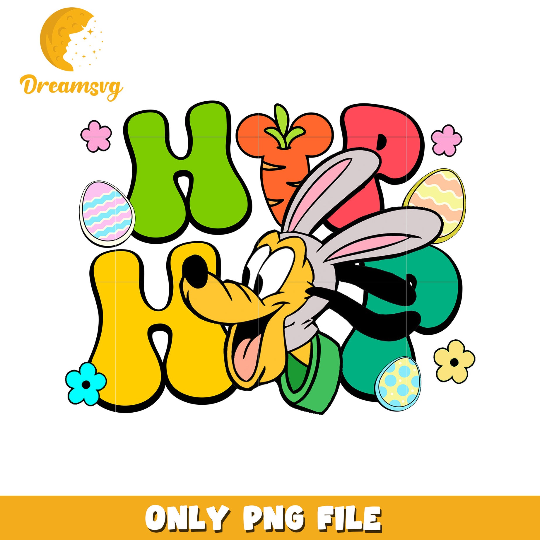 Happy Rabbit Goofy Easter Bunny Goofy PNG Image – DreamSVG Store