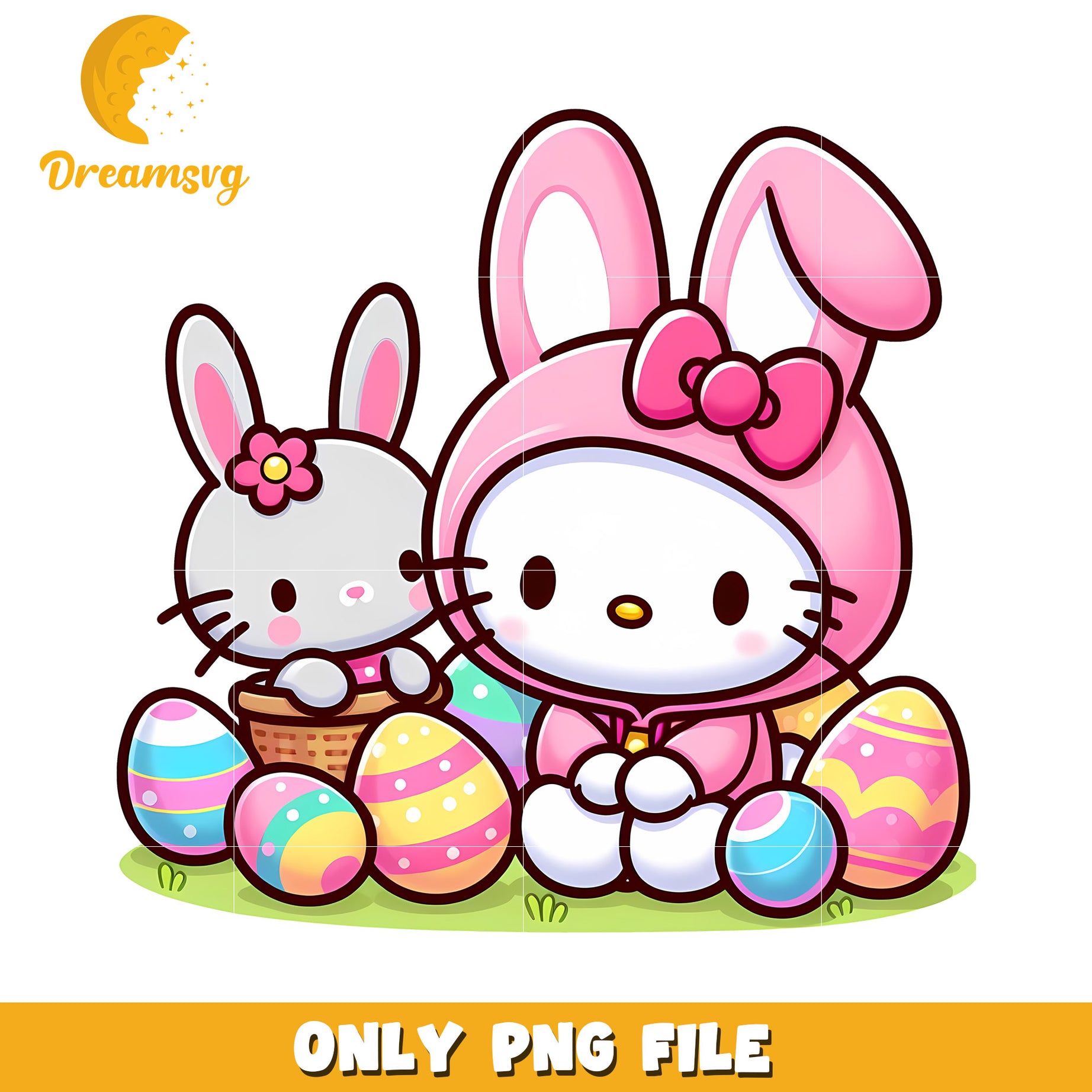 Easter Bunny Hello Kitty PNG Clipart – DreamSVG Store