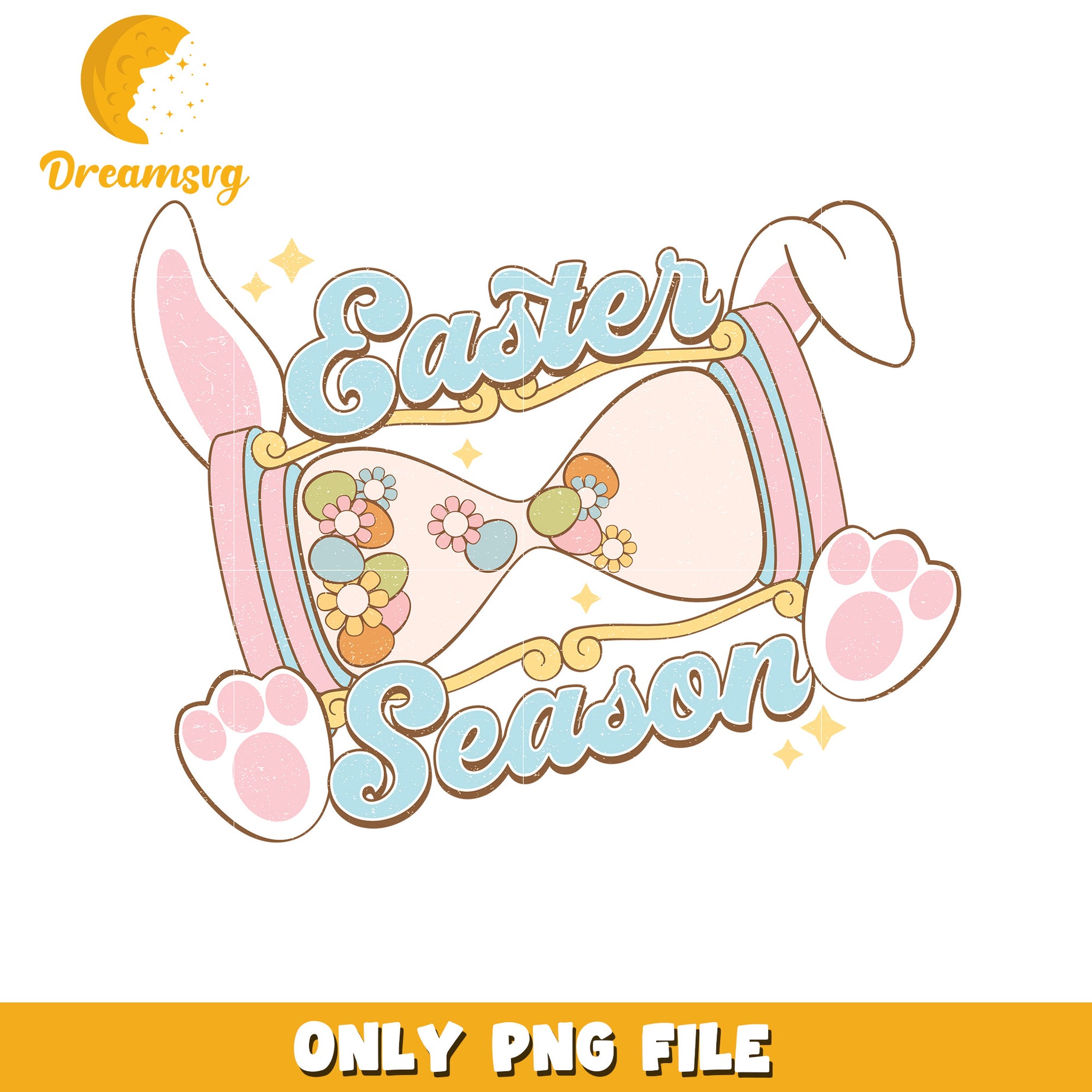 Easter Bunny Hourglass PNG Spring Design