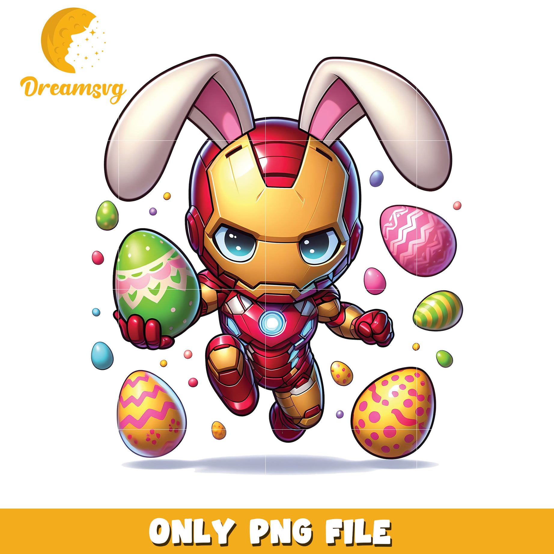 Easter Bunny Iron Man Character Coloring Page PNG Art
