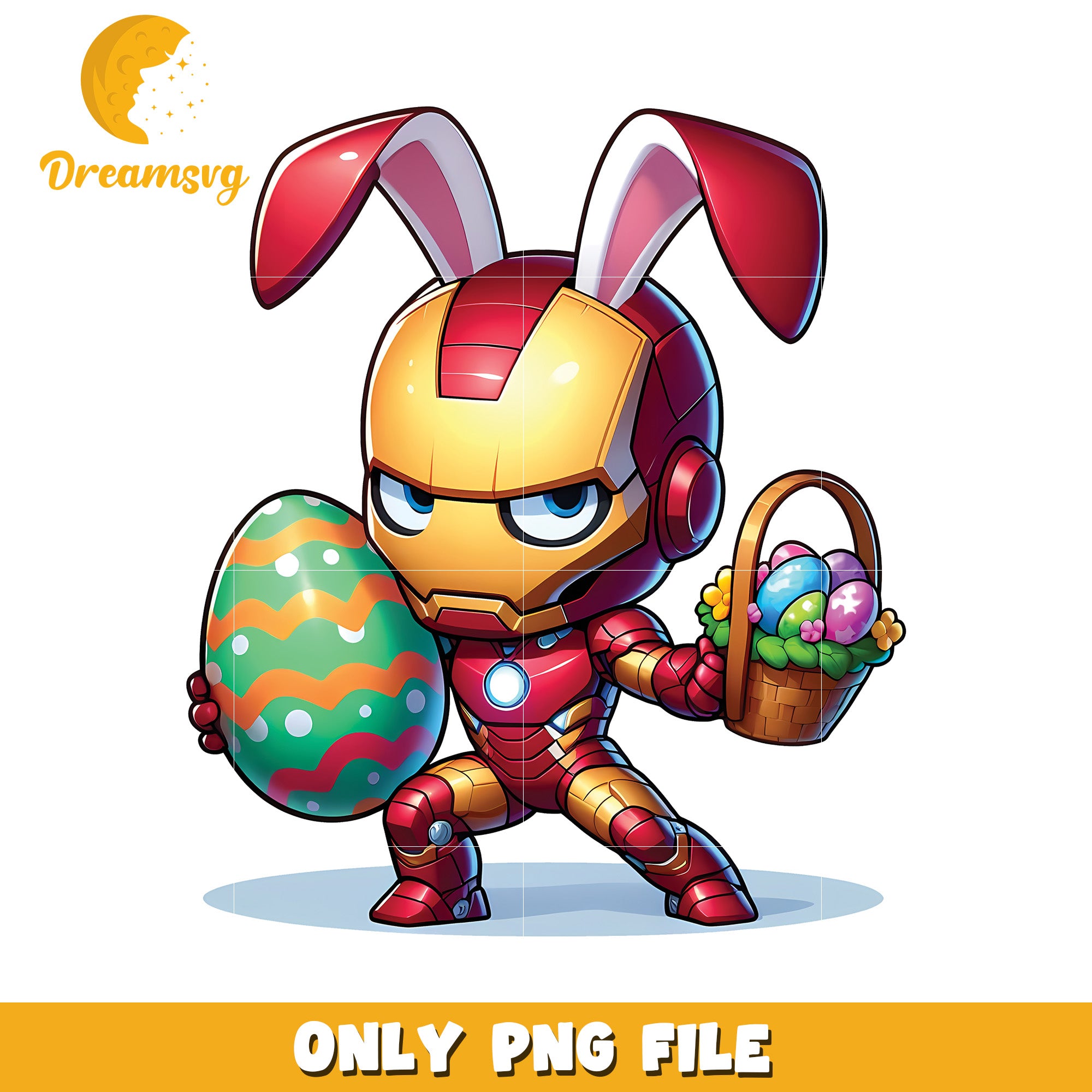 Easter Bunny Iron Man Fun Artwork PNG for Kids and Fans