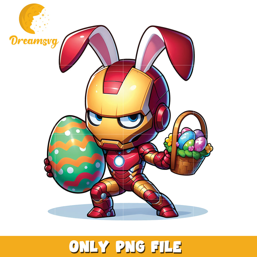 Easter Bunny Iron Man Fun Artwork PNG for Kids and Fans