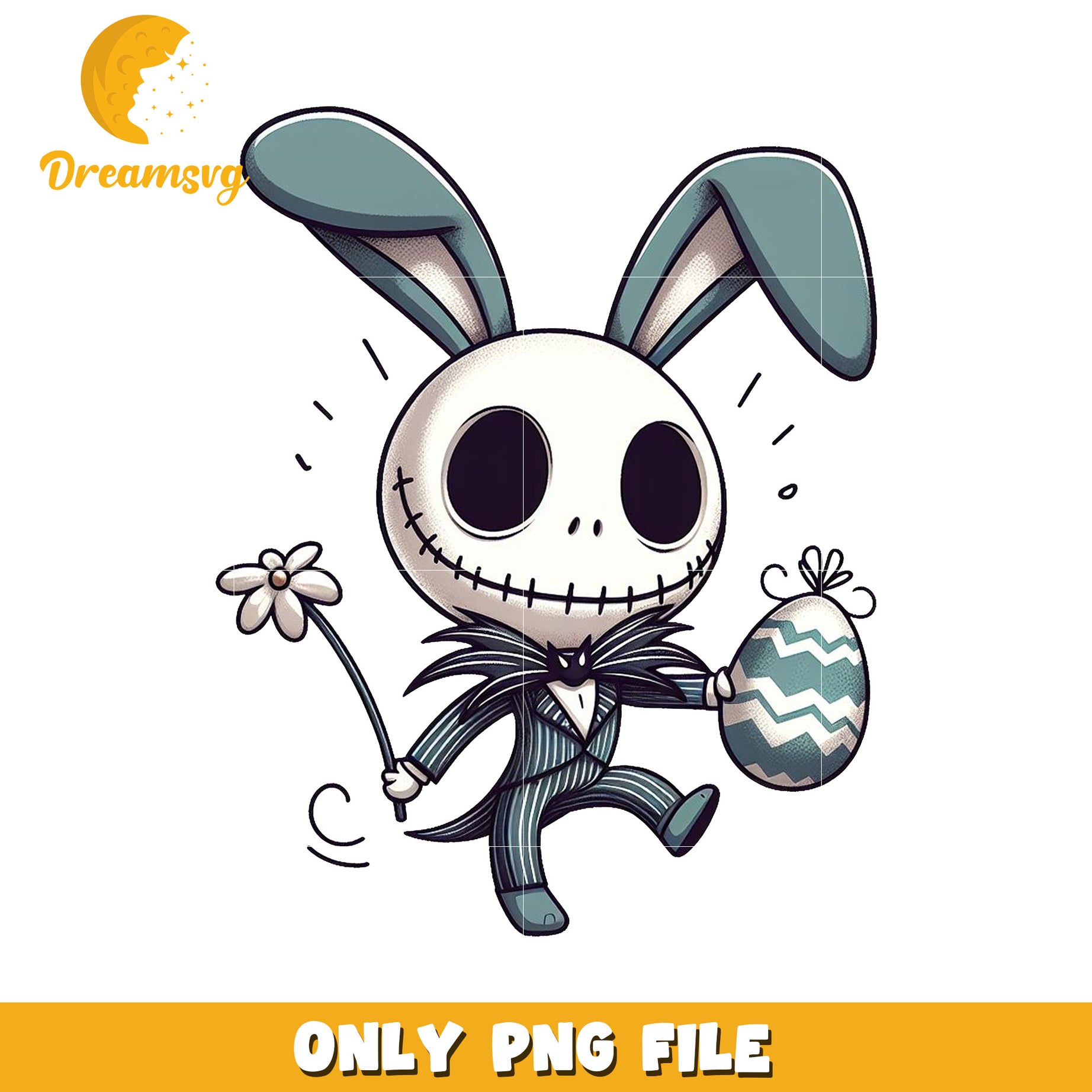 Easter Bunny Jack Skeleton PNG Clipart for Fun Designs