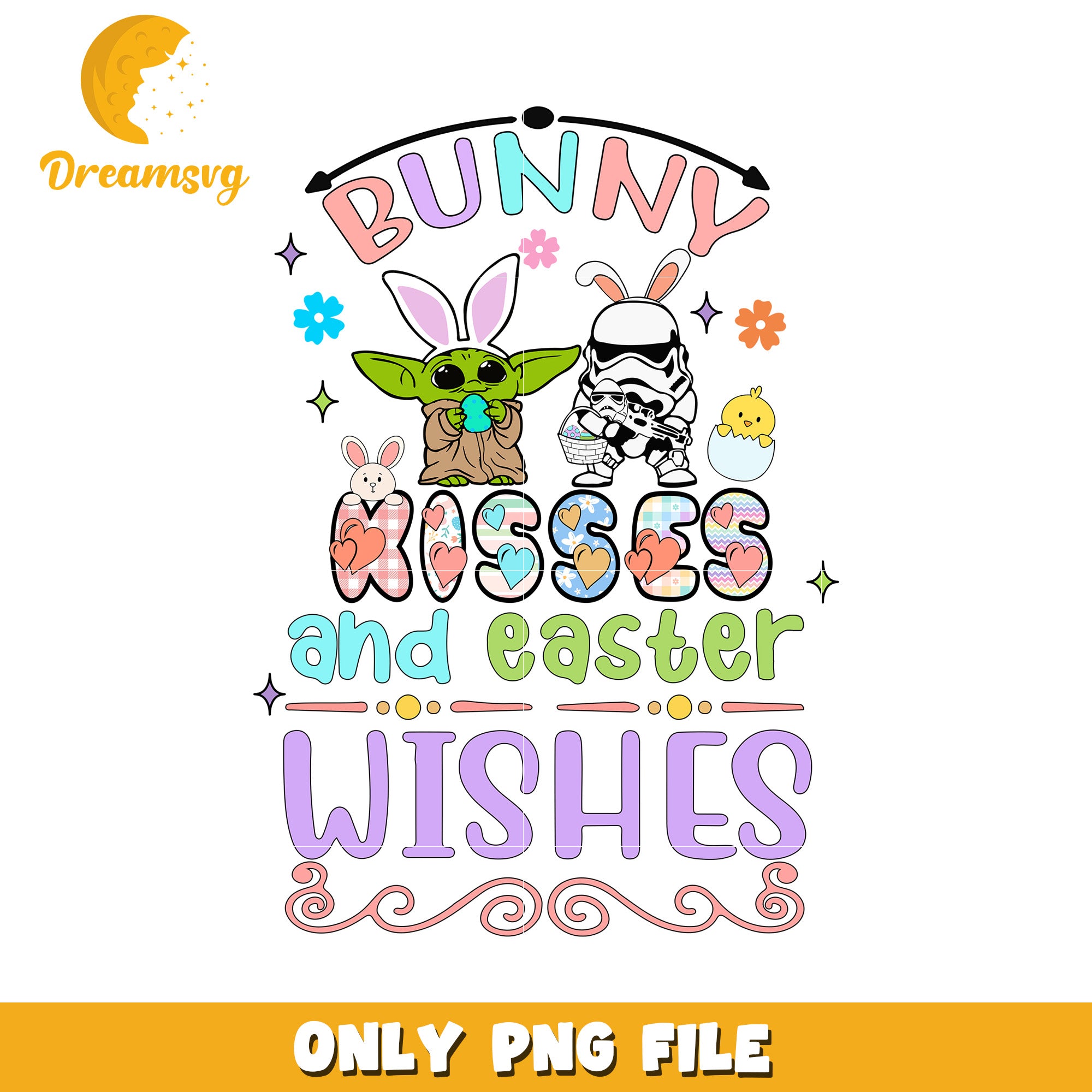 Easter Bunny Kisses & Wishes PNG