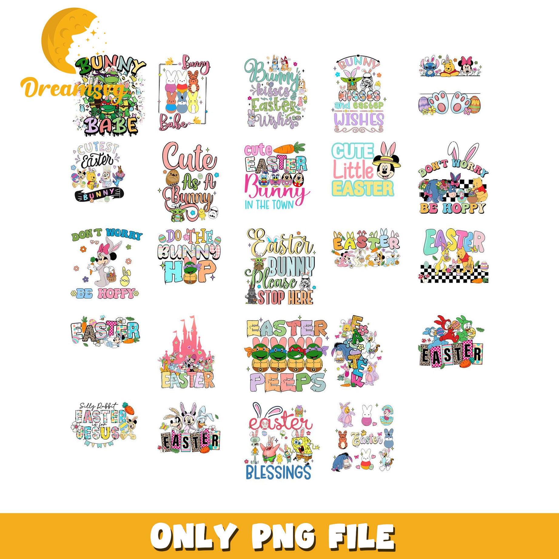 Easter Bunny PNG Bundle Designs