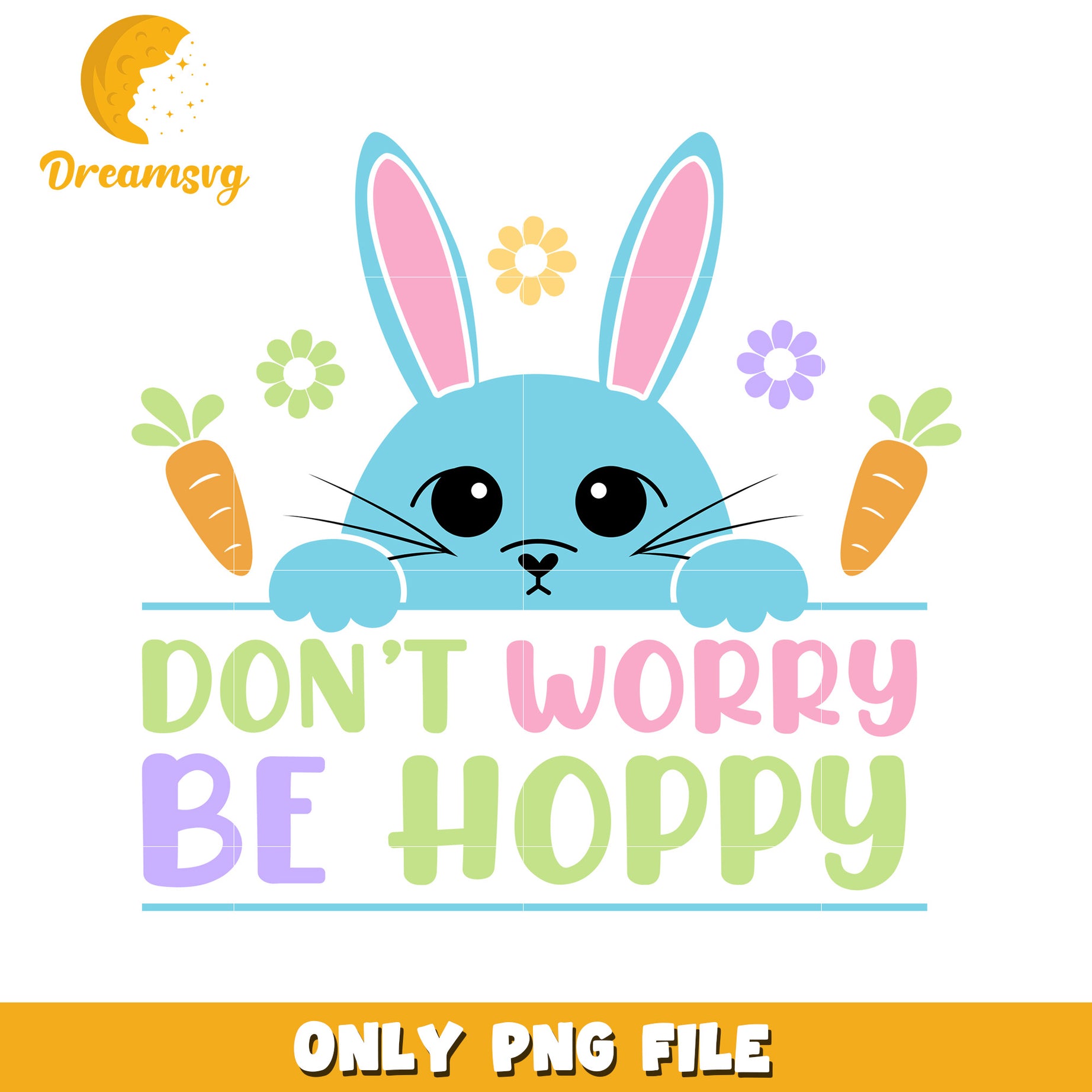 Easter Bunny PNG Dont Worry Be Hoppy
