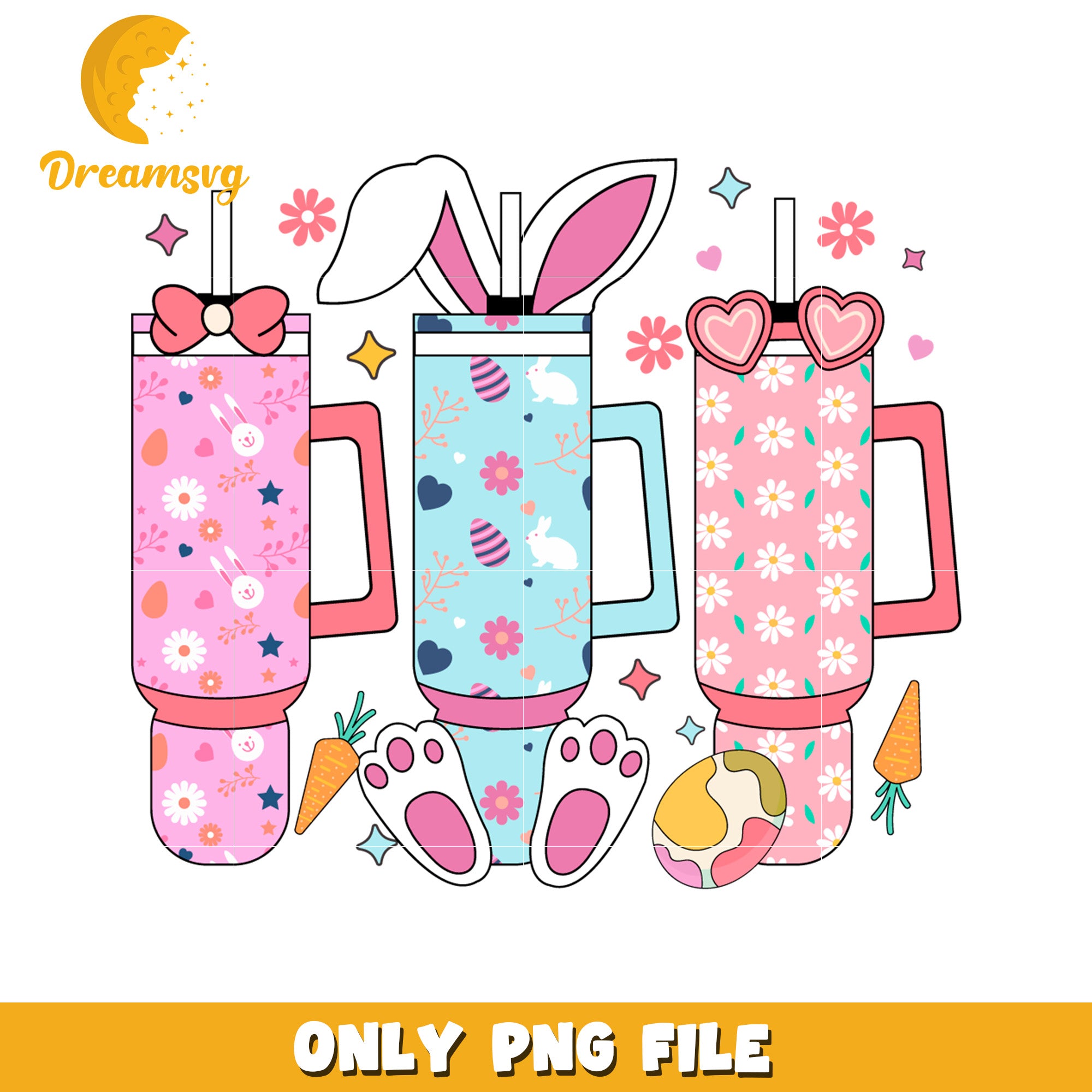 Easter Bunny Tumblers PNG Designs