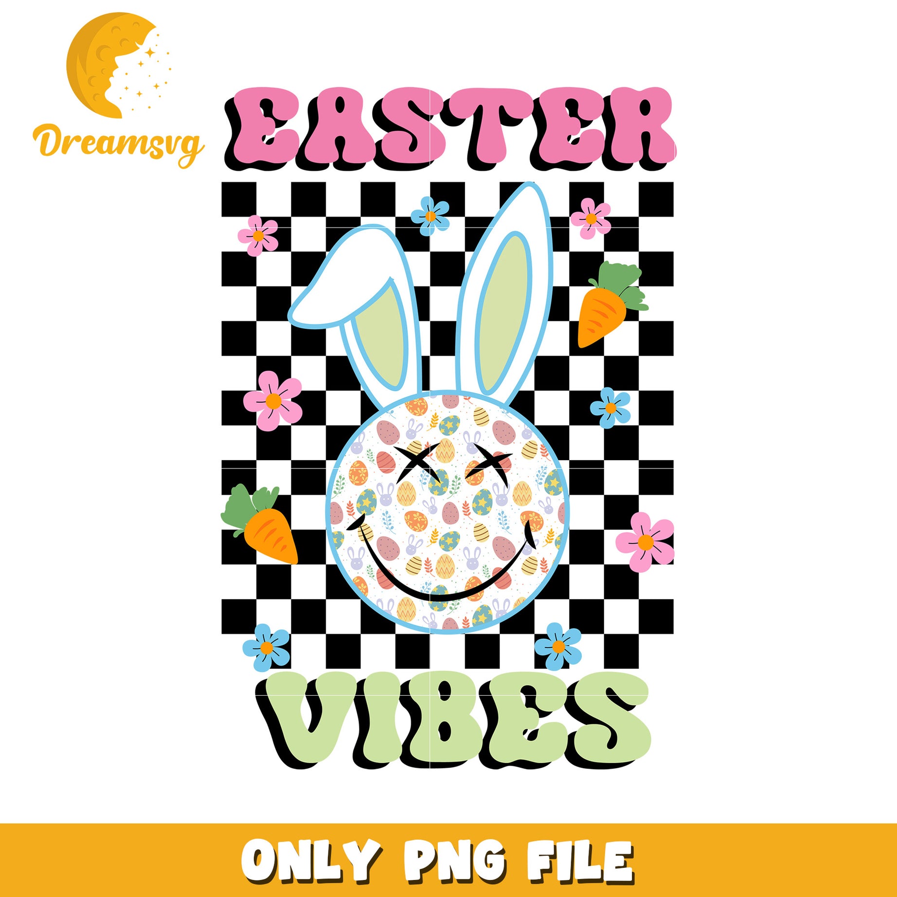 Easter Bunny Vibes PNG Retro Design