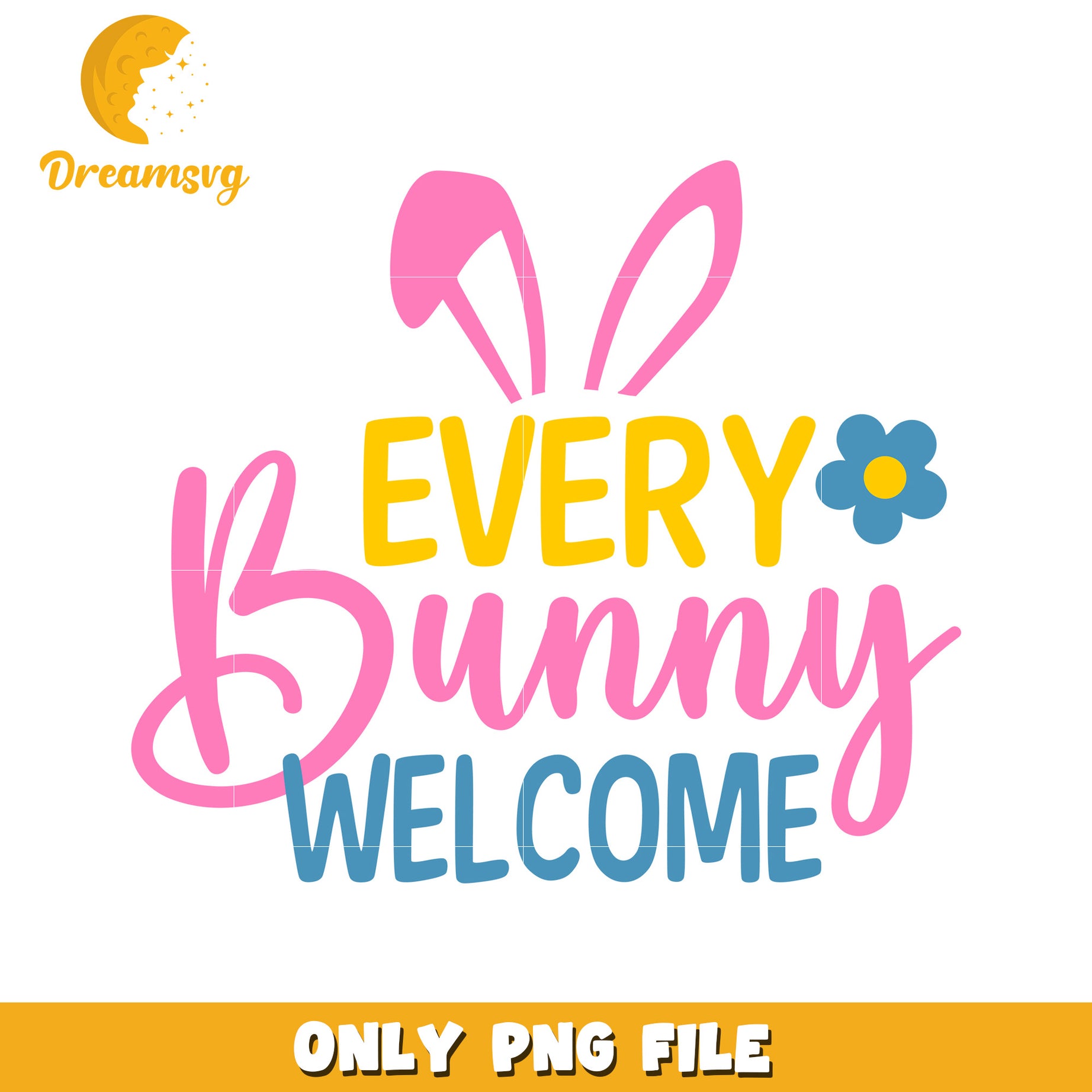 Easter Bunny Welcome PNG Graphic