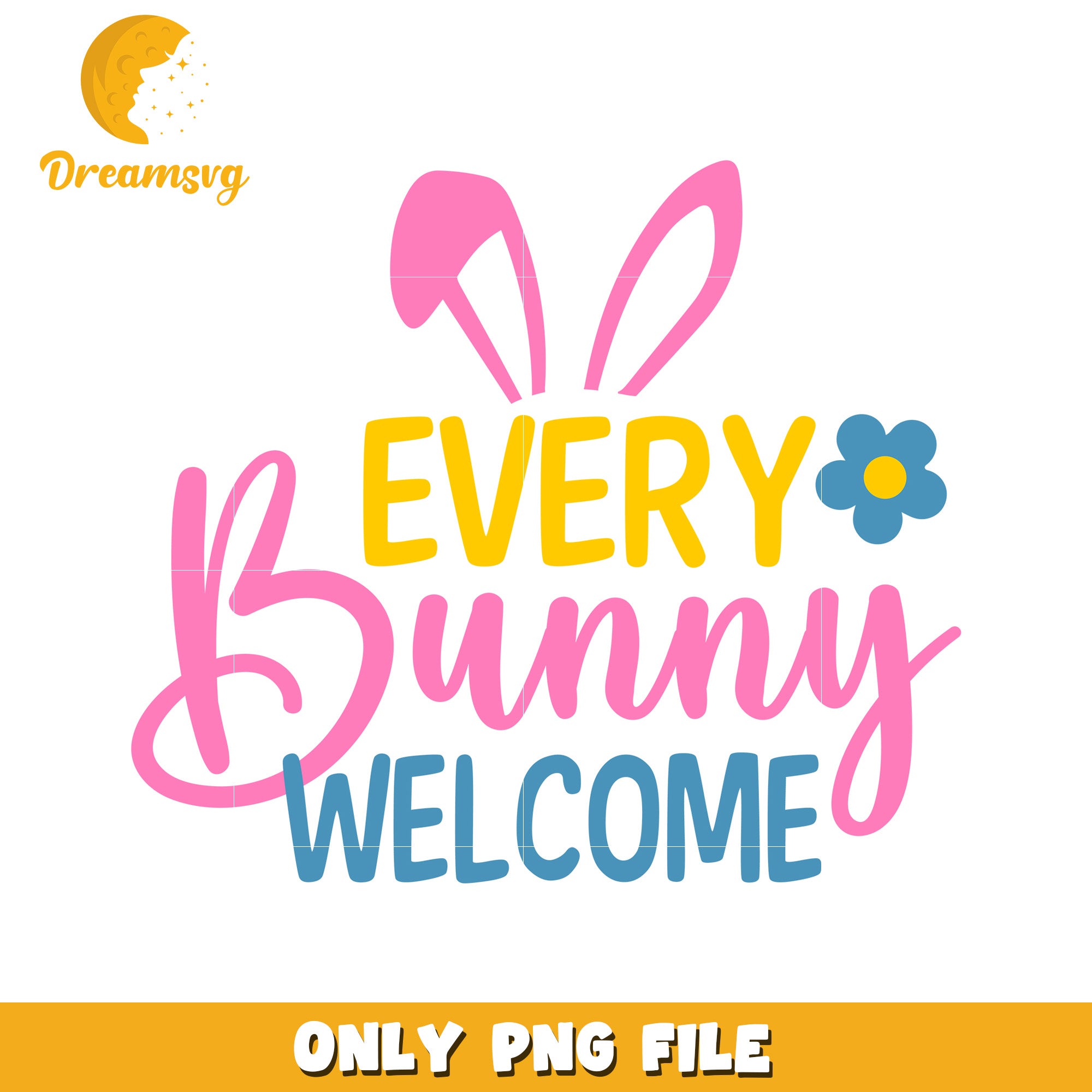 Easter Bunny Welcome PNG Graphic