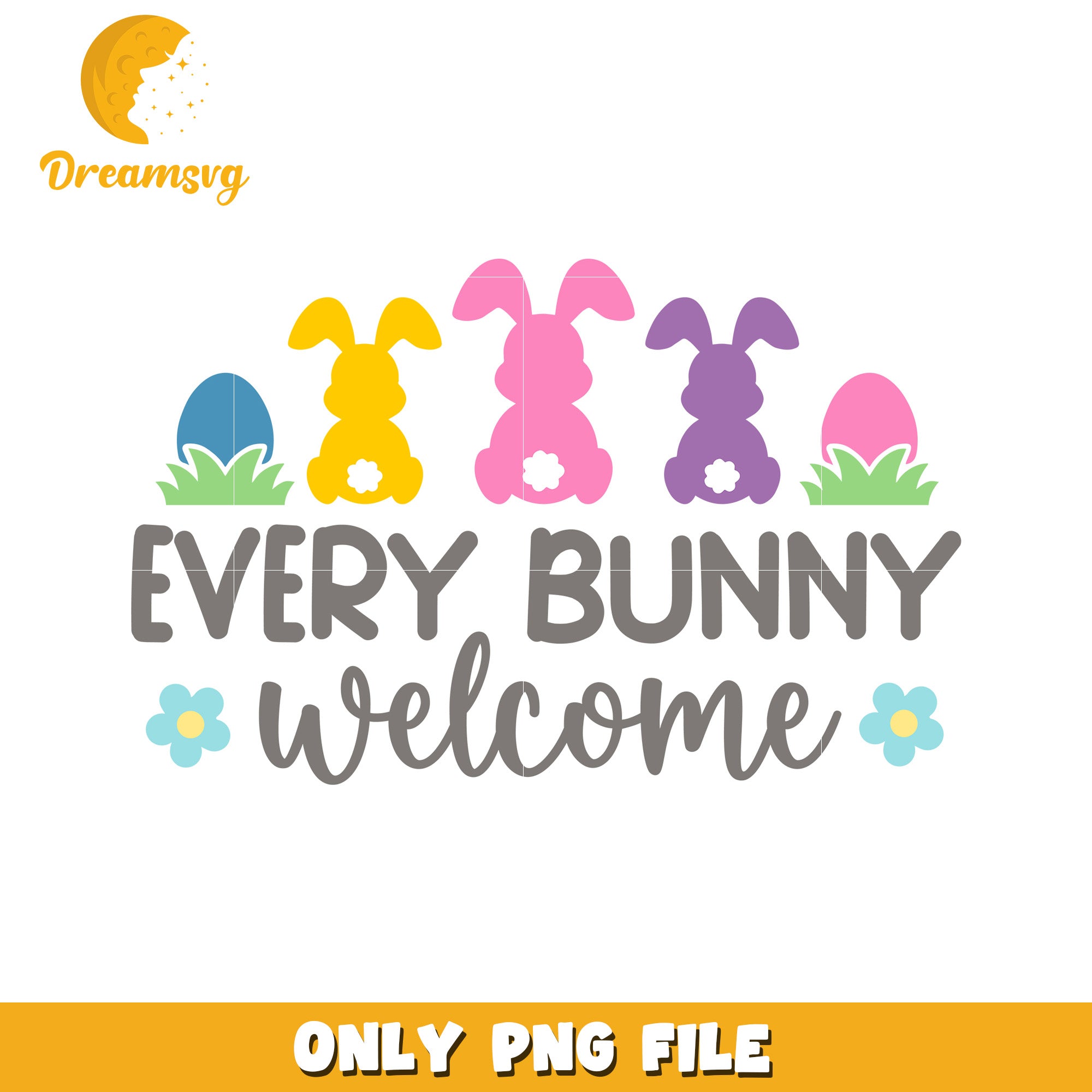 Easter Bunny Welcome PNG Sublimation Design