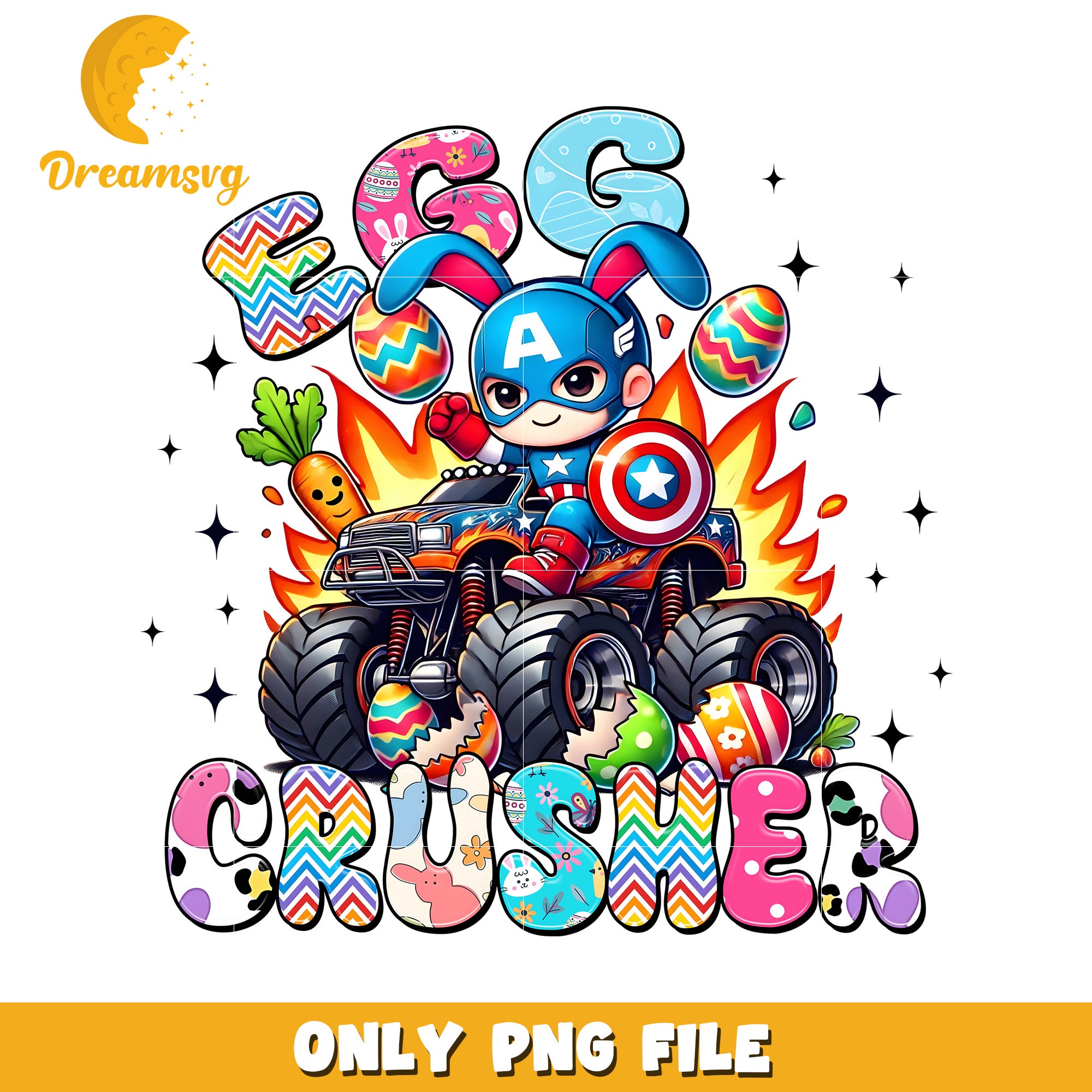 Easter Captain America Monster Truck PNG
