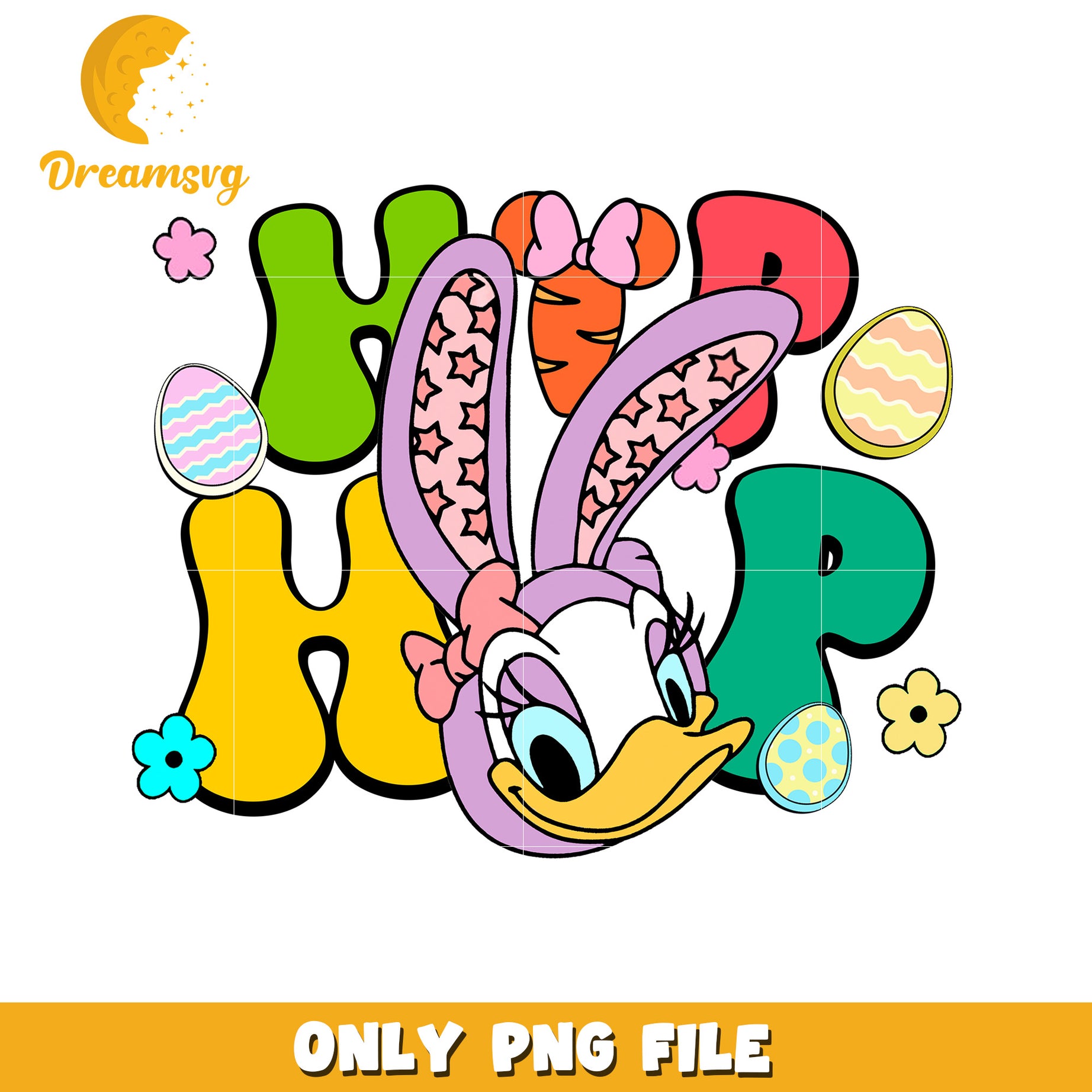 Easter Daisy Duck PNG Design