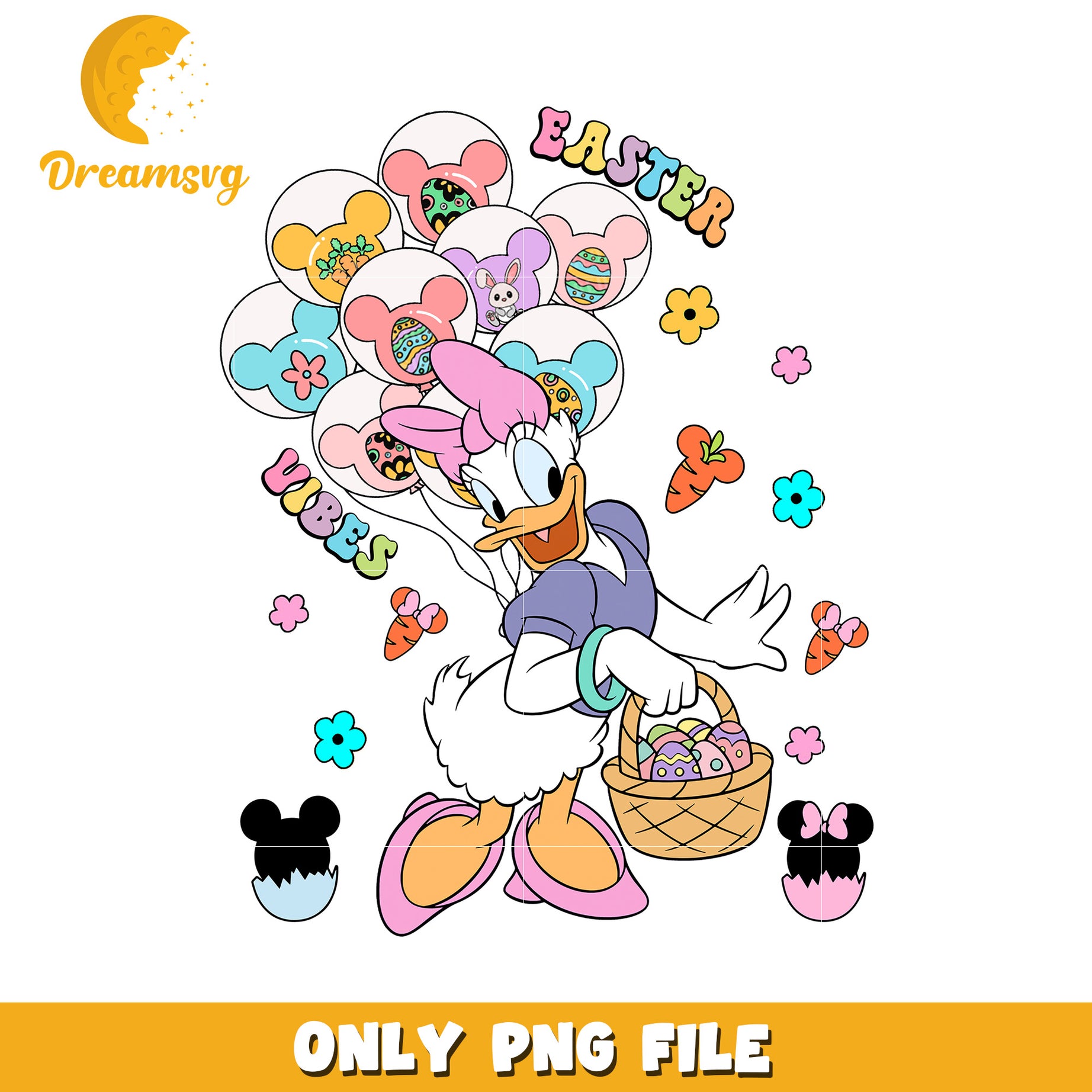 Easter Daisy Duck PNG File