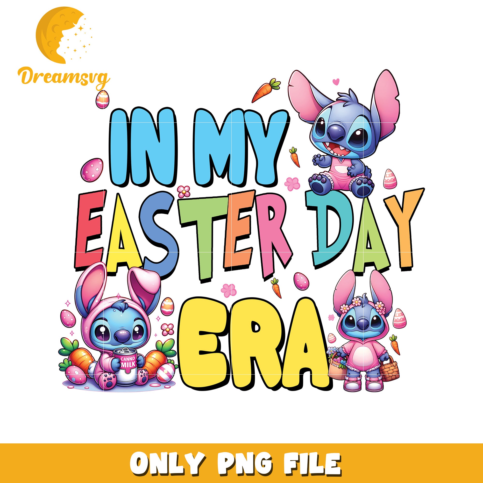 Easter Day Celebration Cute Characters PNG Design File
