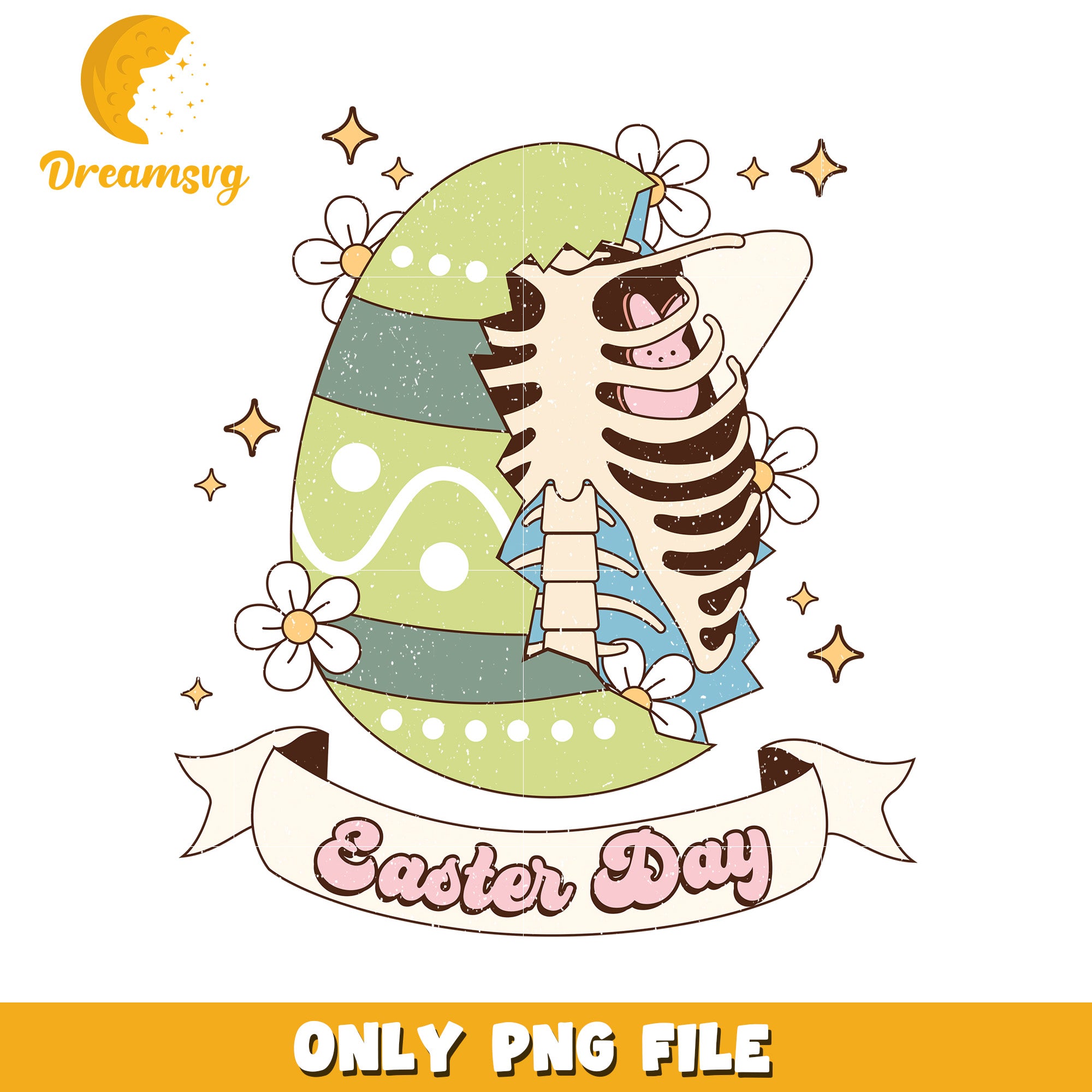 Easter Day PNG Cute Broken Egg Design