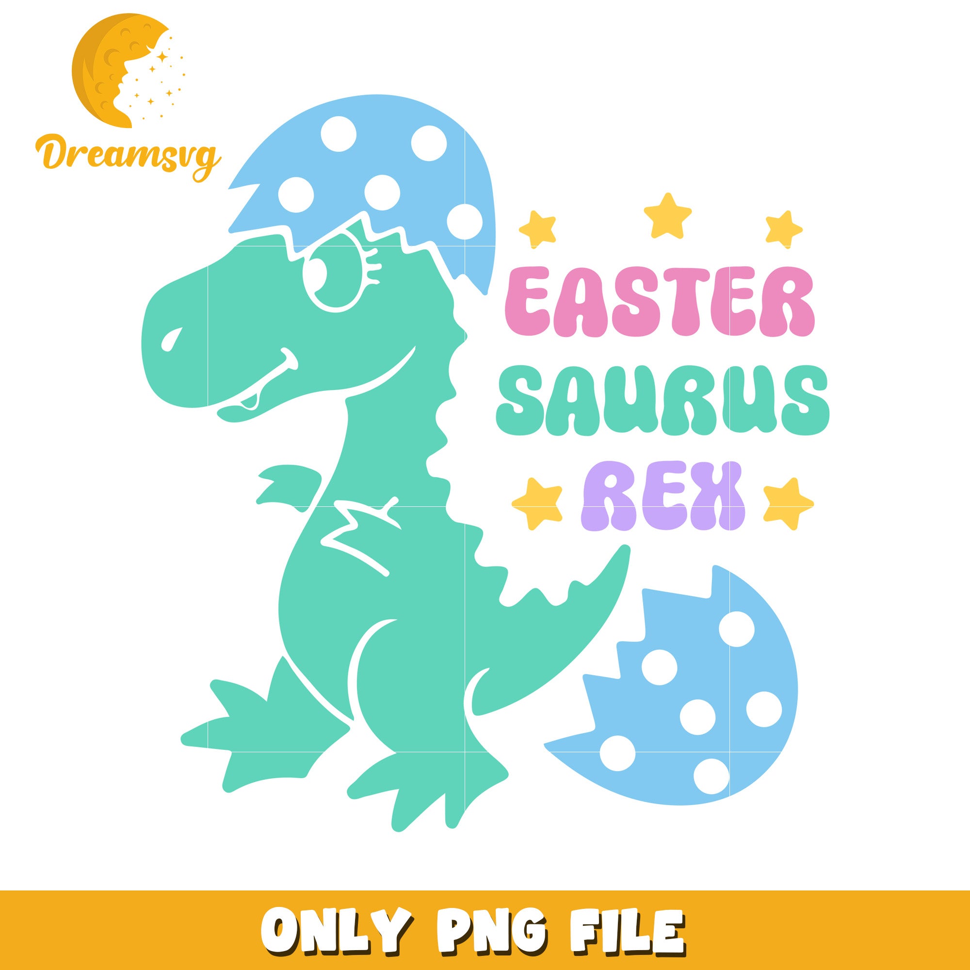 Easter Dinosaur PNG Cute Dino Rex Design