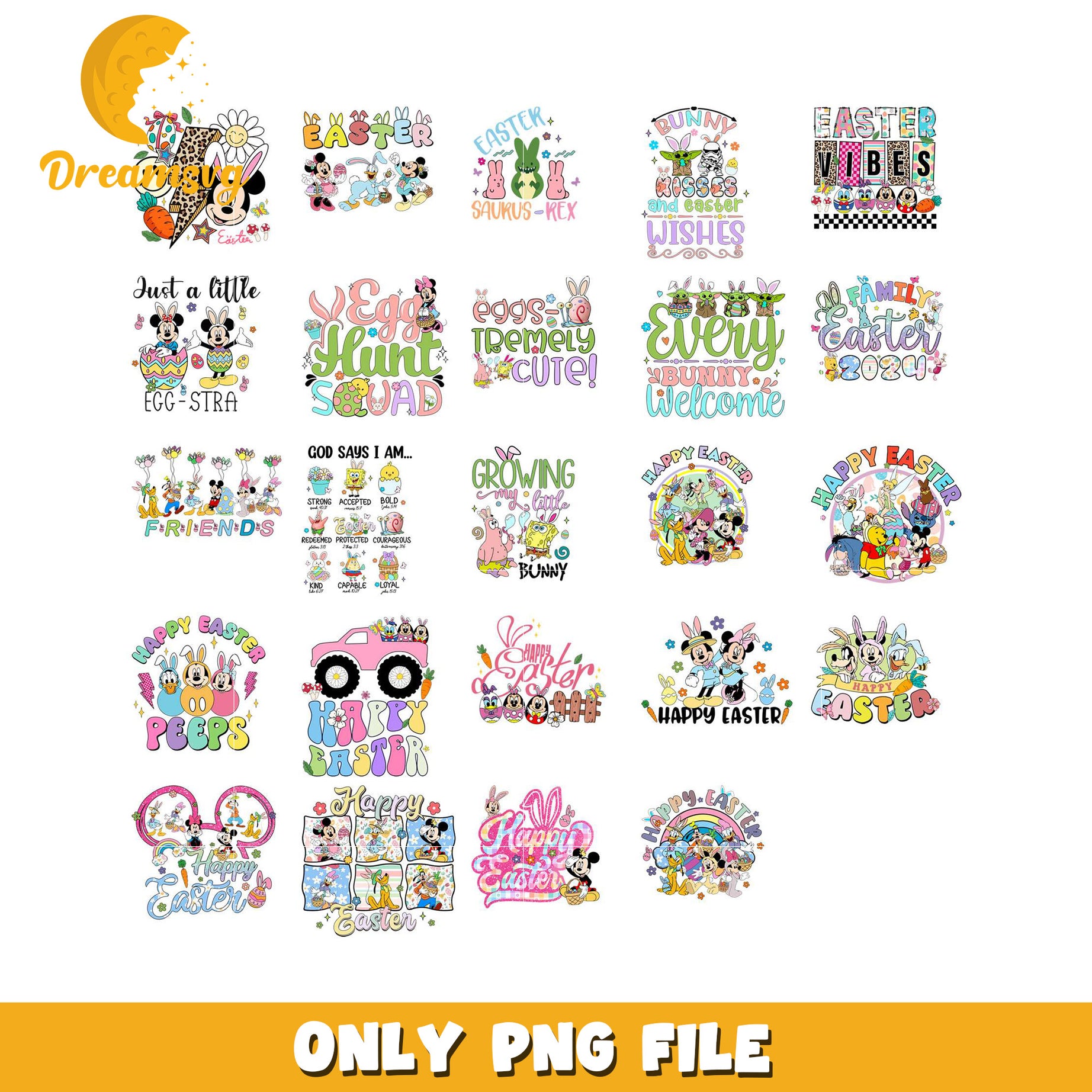 Easter Disney PNG Bundle Sublimation Designs