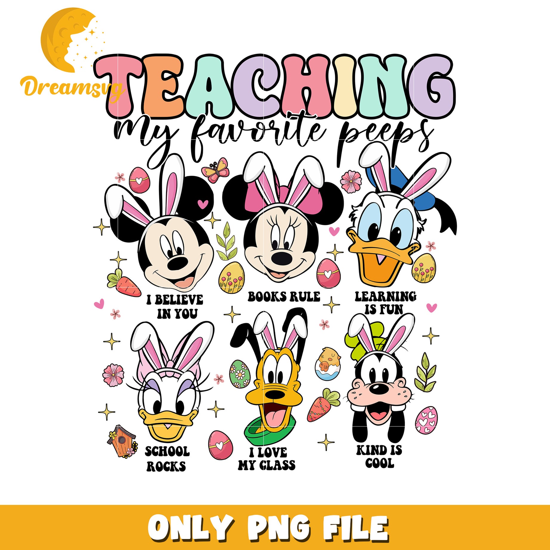 Easter Disney PNG Teacher Sublimation