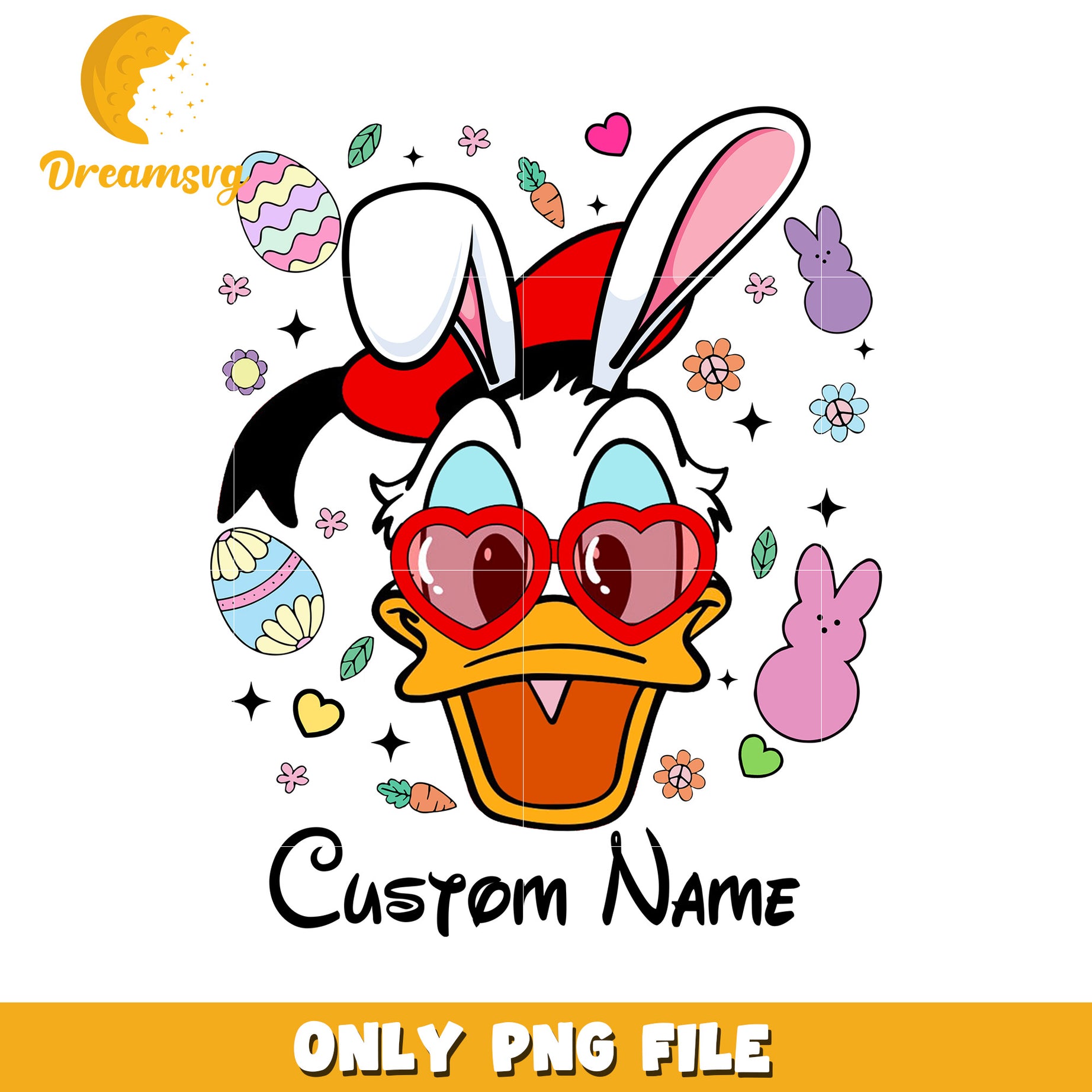 Easter Donald Duck PNG Custom Name