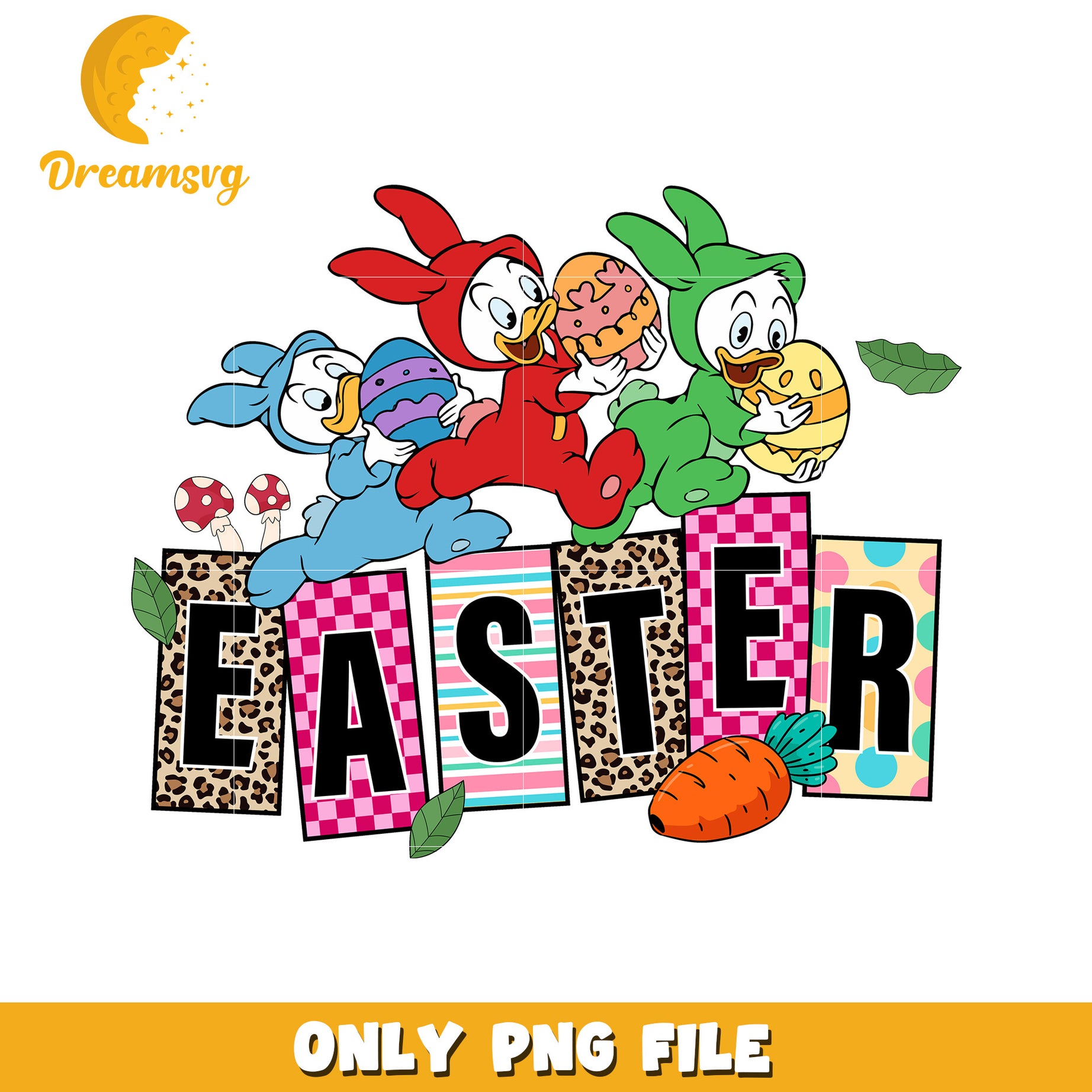 Easter Ducks PNG Design Cute Bunny Cartoon