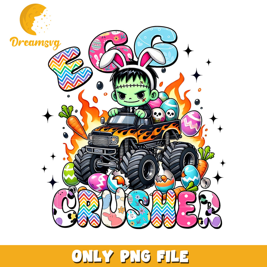 Easter Egg Crusher Monster Truck PNG Graphic Design