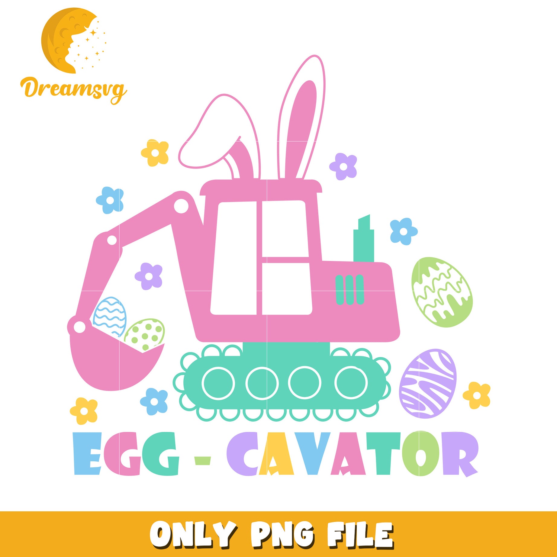 Easter Egg Excavator PNG Design