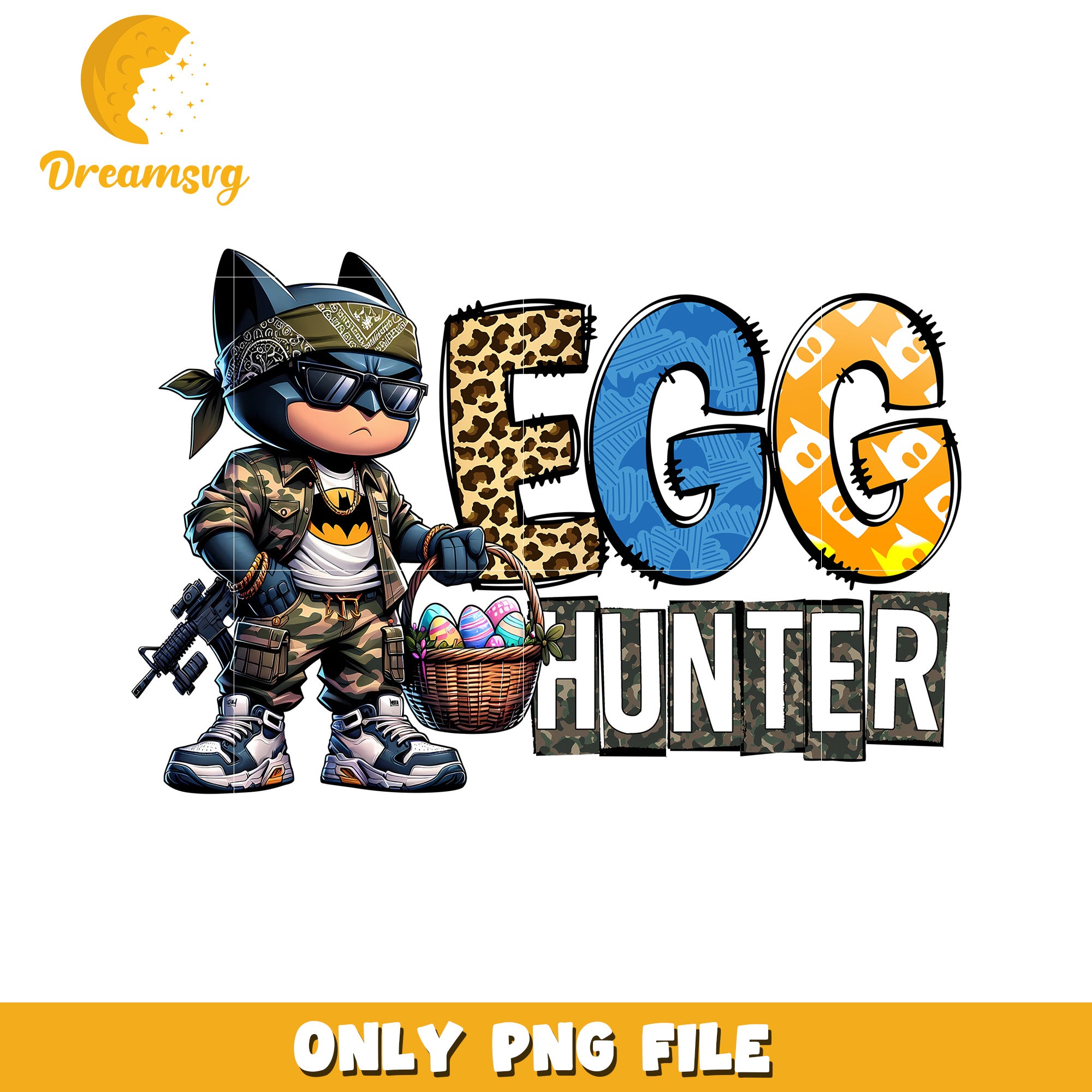 Easter Egg Hunt Cool Kid Batman PNG