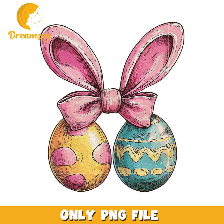 Easter Eggs Bunny Ears PNG Clipart