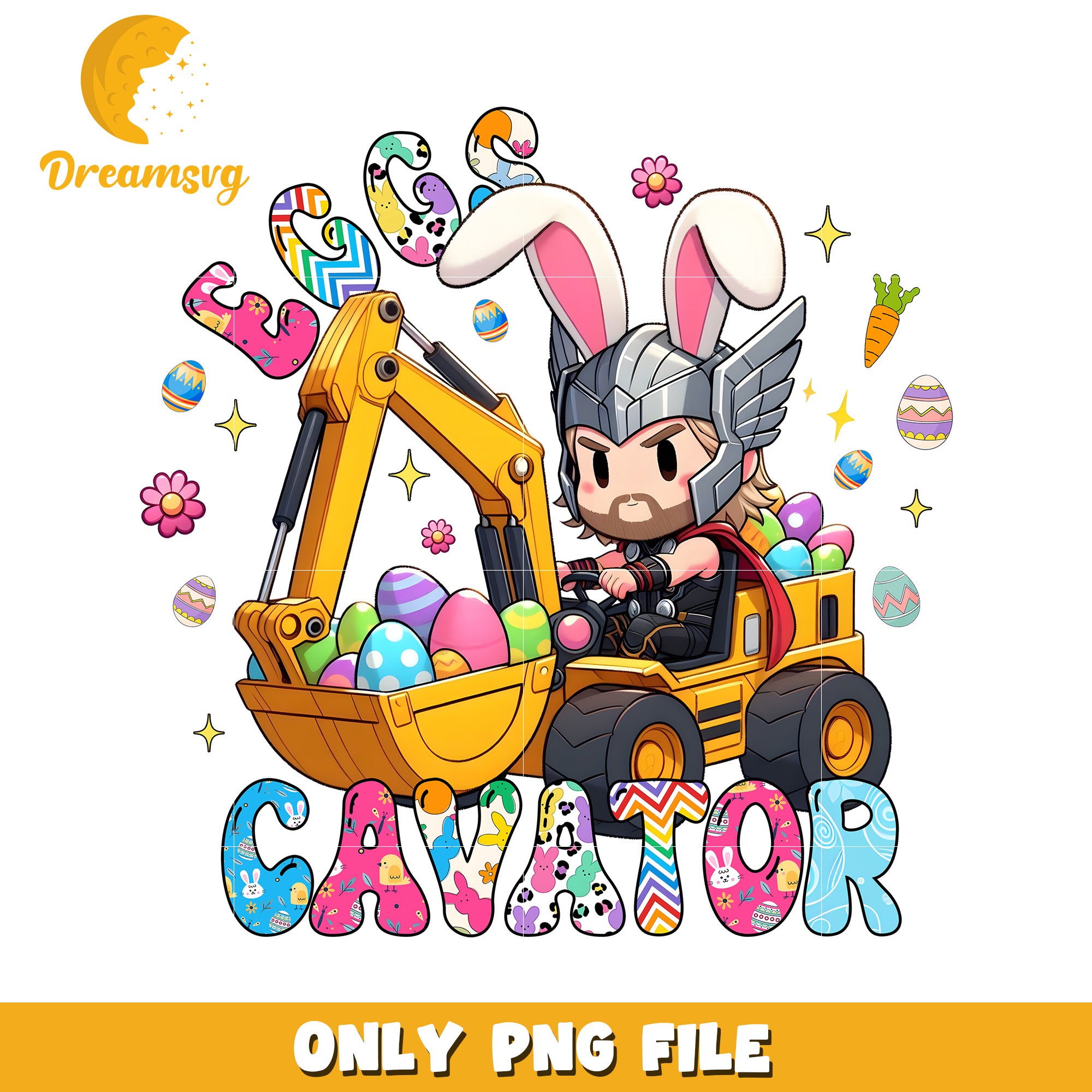 Easter Eggs Excavator Thor PNG – DreamSVG Store