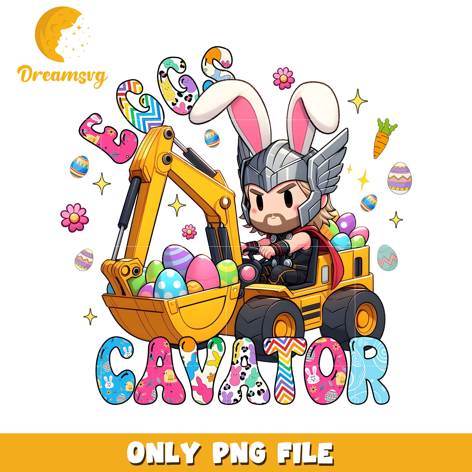 Easter Eggs Excavator Thor PNG